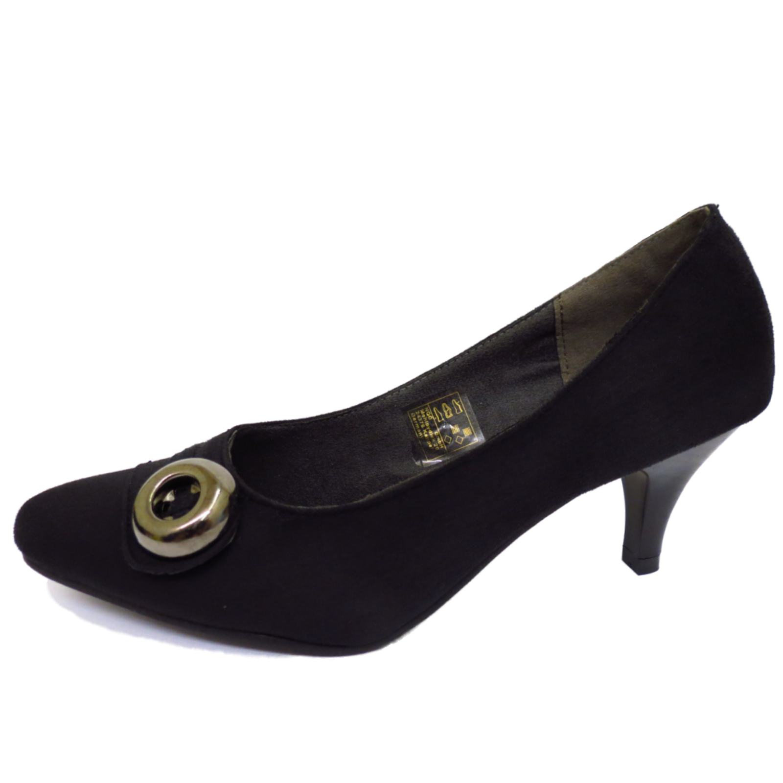 Chaussures femme en cuir Beige Slip-on Work Cour secrétaire chaton-Chaussures à Talon Taille 2-7