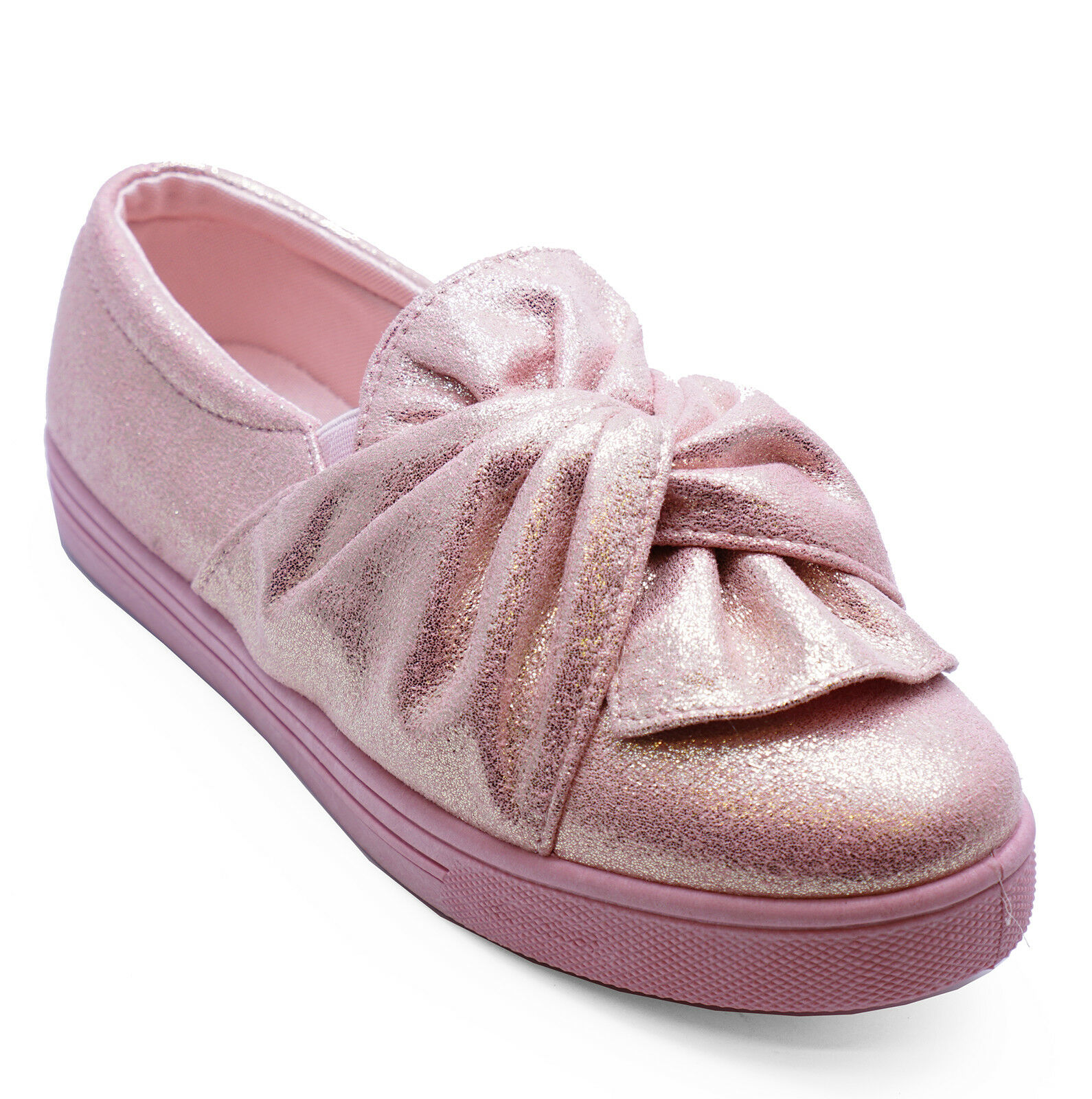 WOMENS FLAT WHITE SLIP-ON PLIMSOLLS CASUAL PUMPS COMFY TRAINERS SHOES UK 3-8