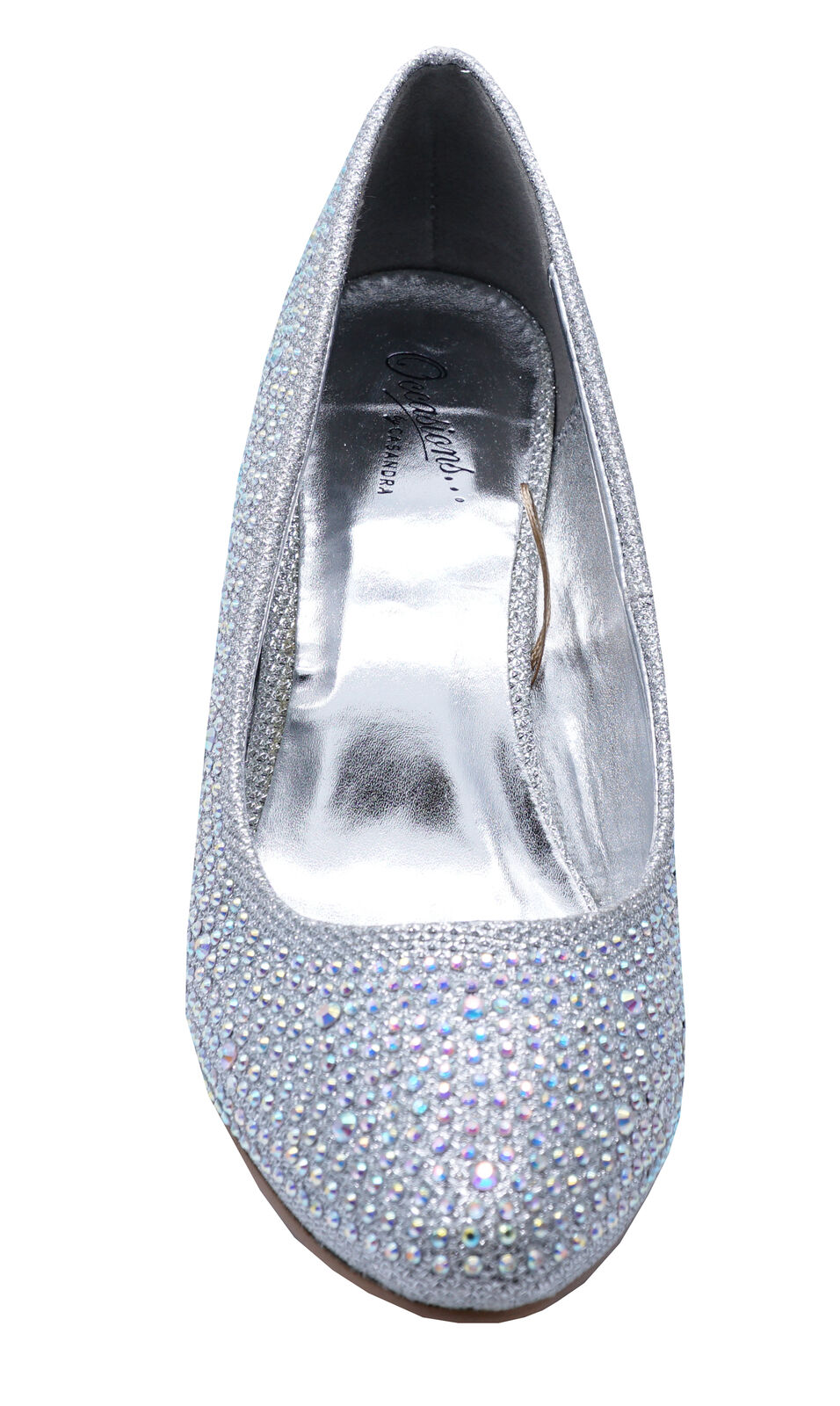 silver diamante wedges