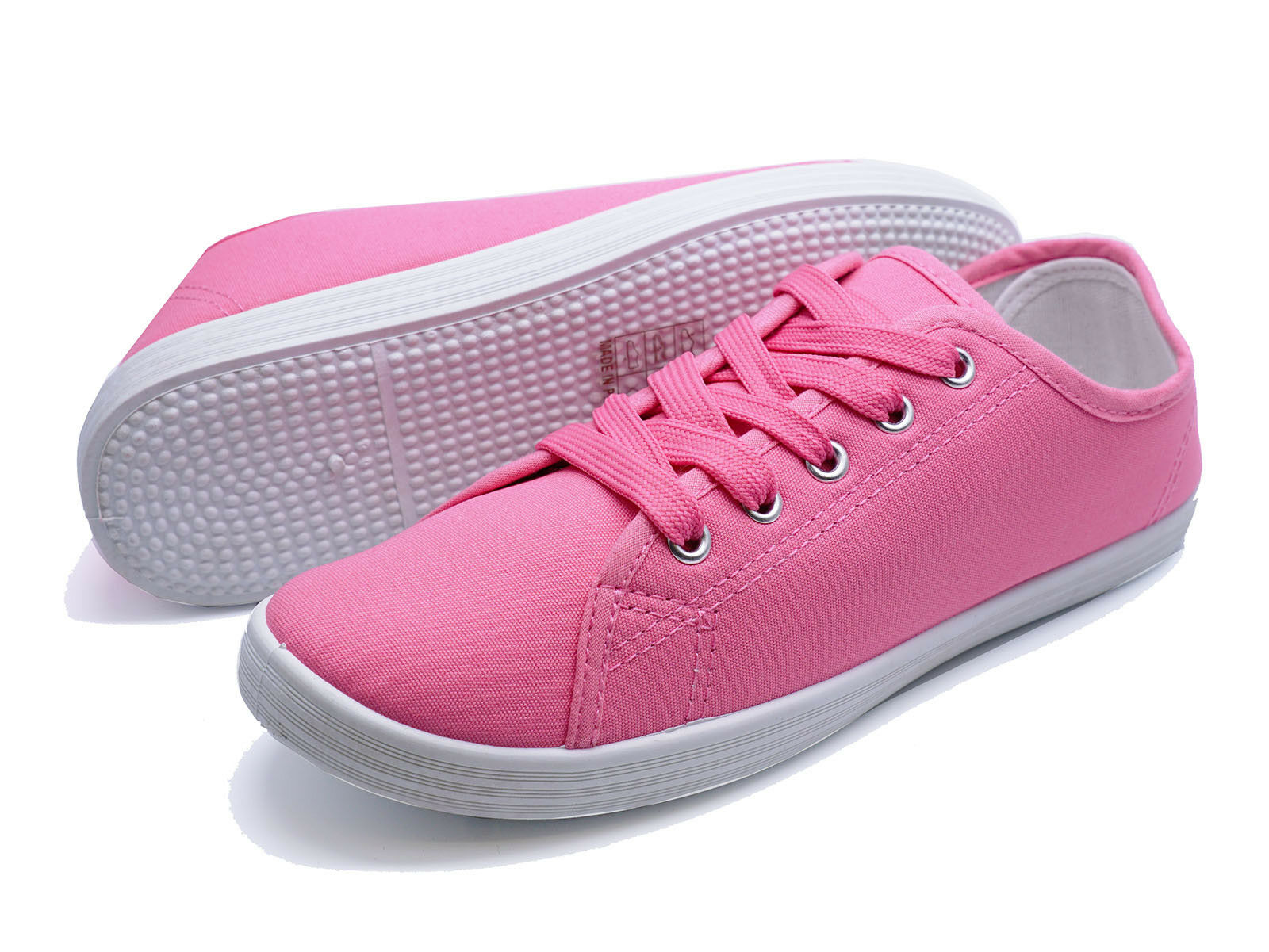 clothing-shoes-accessories-ladies-flat-pink-lace-up-comfy-casual