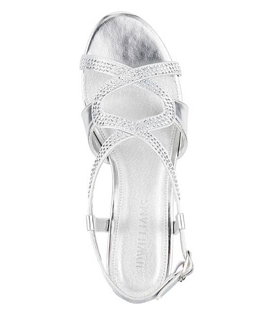 silver wedge heels wide