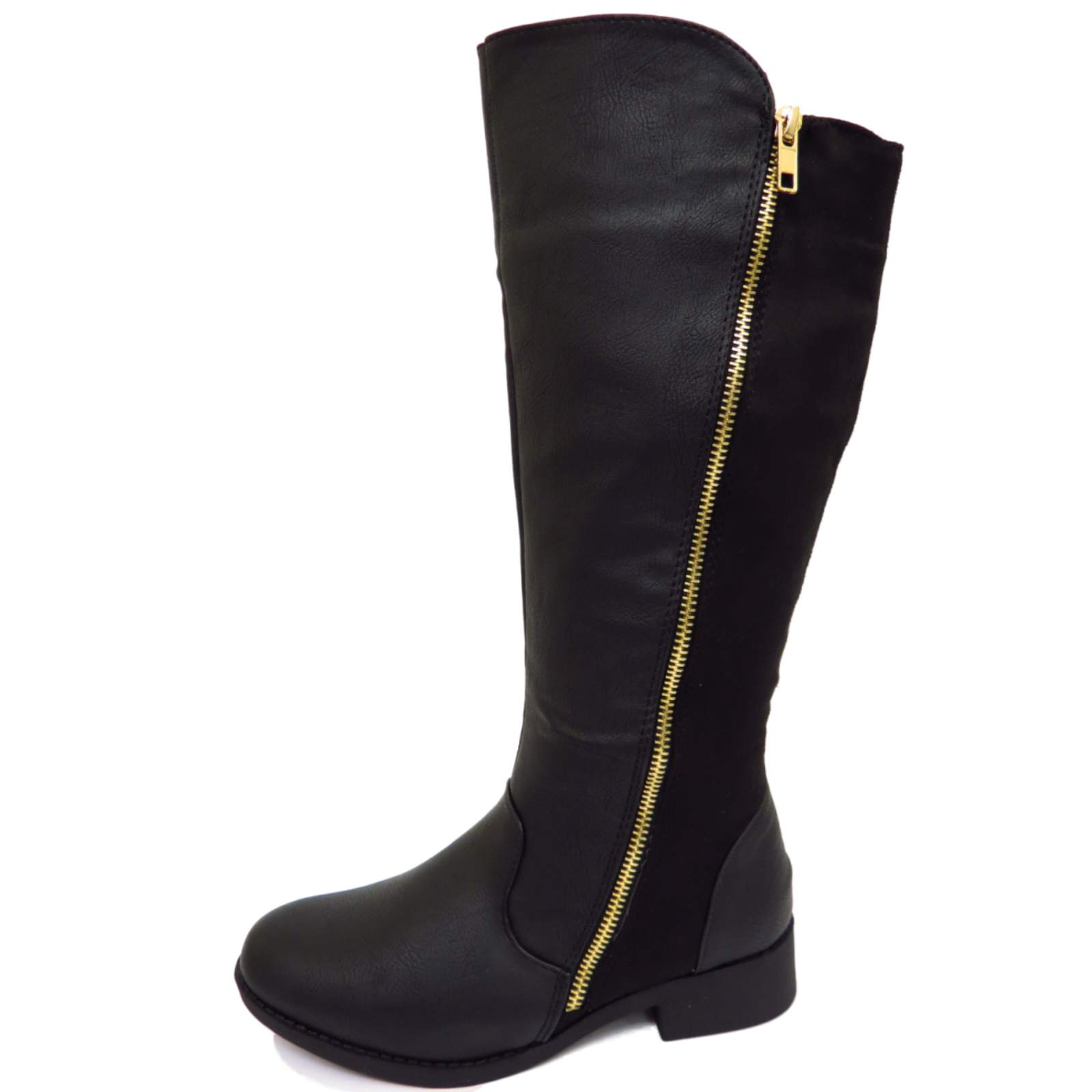 tall flat black boots