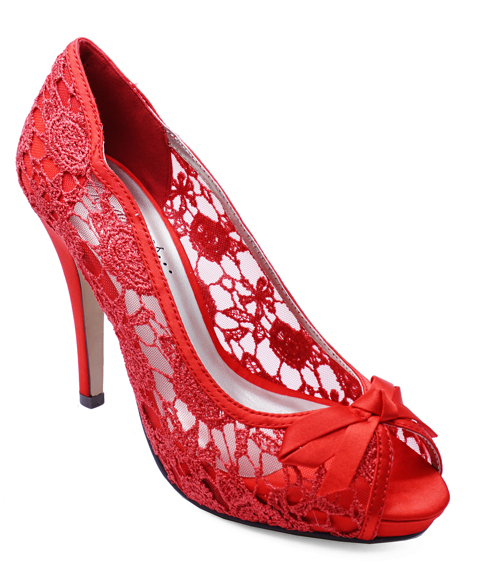 red evening heels