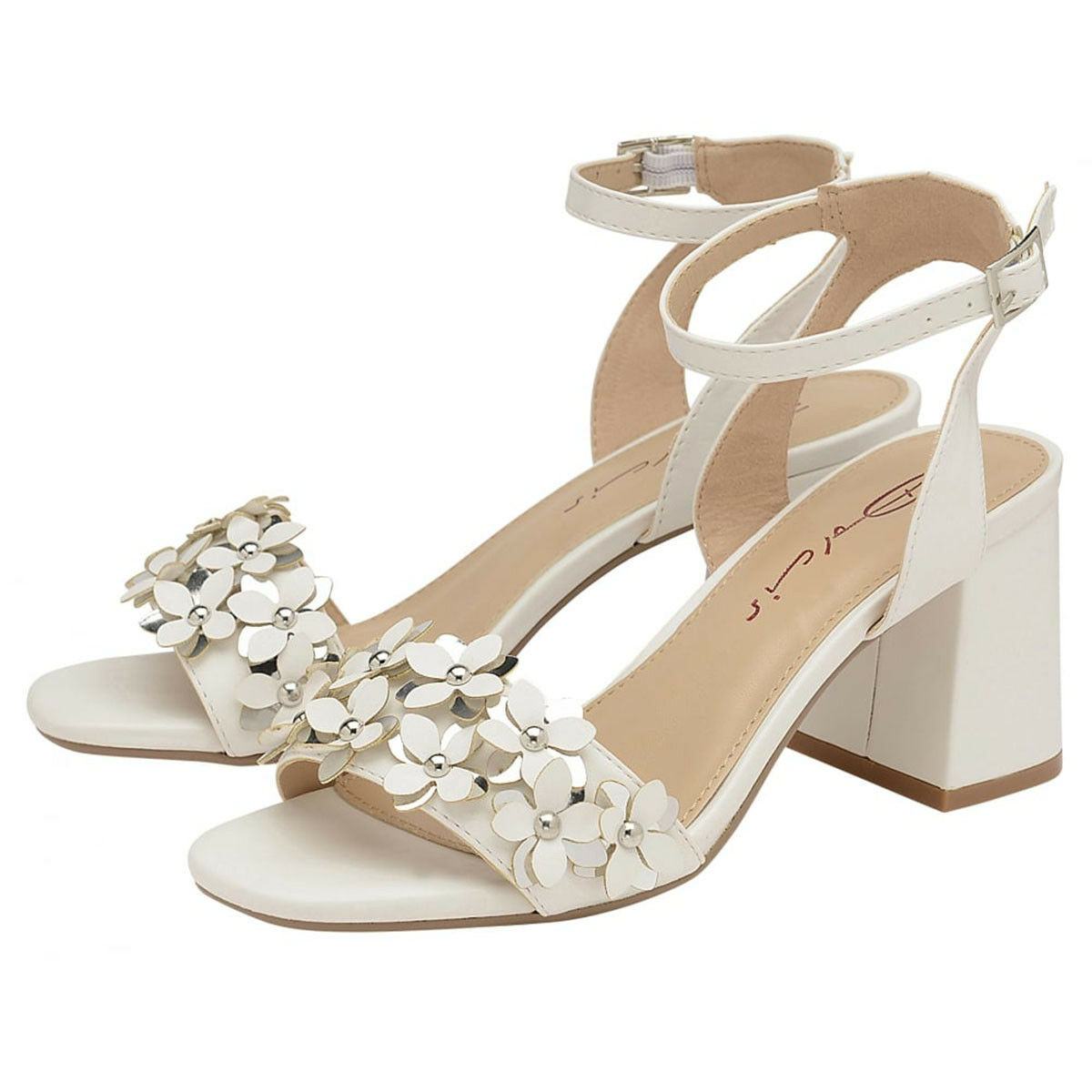 white block heel sandals uk