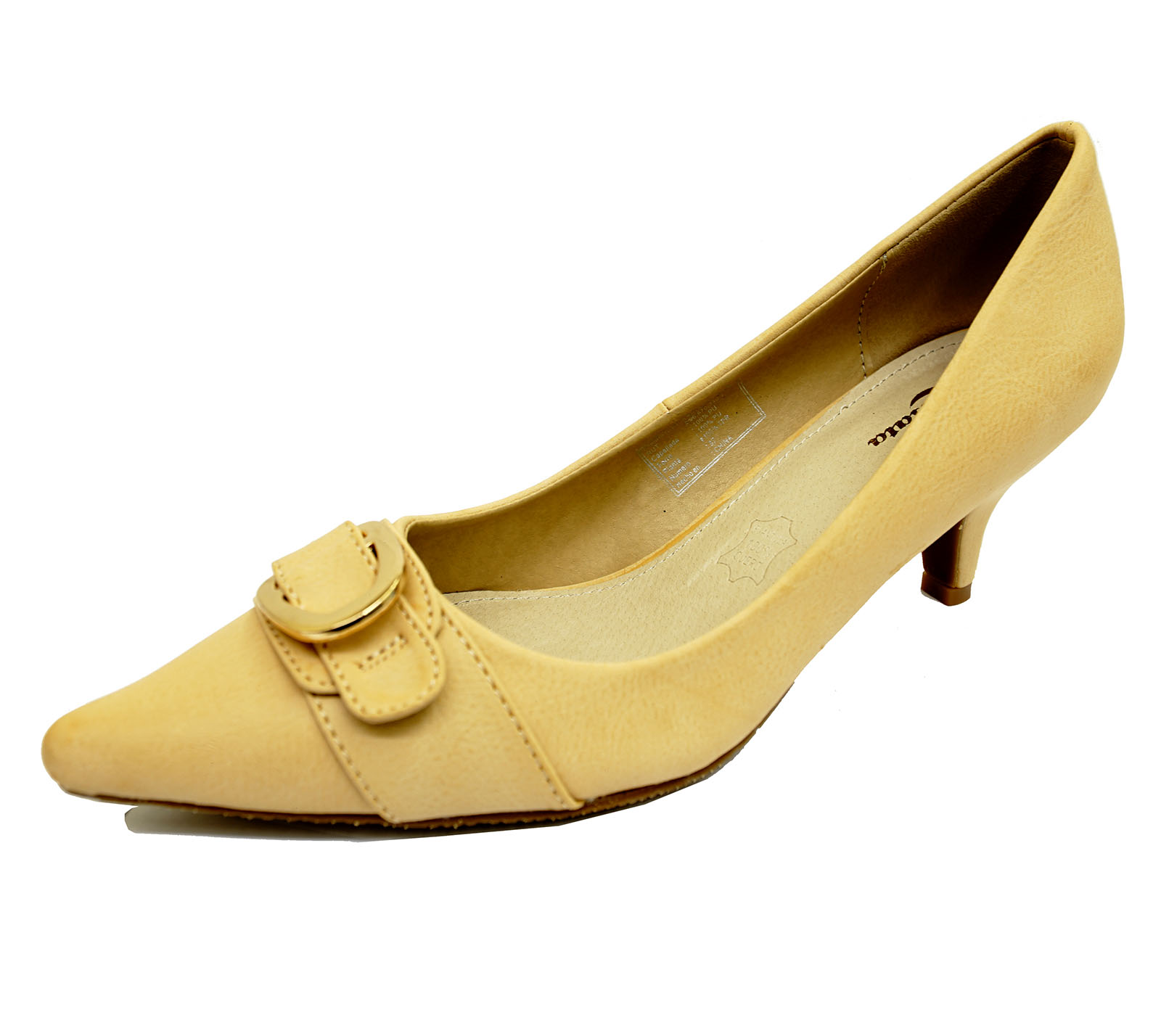 LADIES BEIGE LEATHER SLIPON KITTEN LOW HEEL COMFY COURT LADIES BEIGE LEATHER SLIPON KITTEN LOW HEEL COMFY COURT