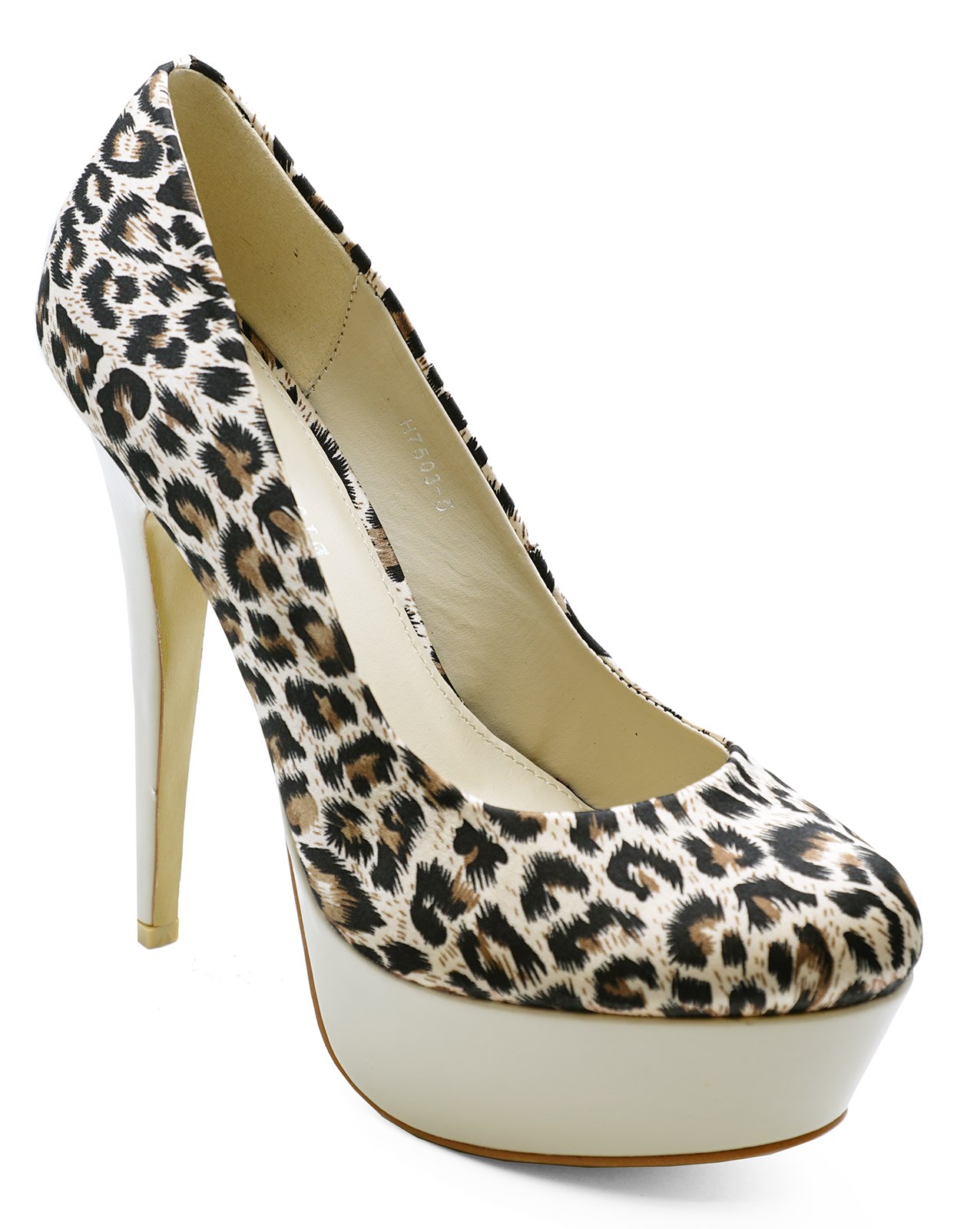 LADIES BEIGE LEOPARD SLIP-ON PLATFORM HIGH-HEEL STILETTO EXOTIC SHOES SIZES 3-7 | eBay