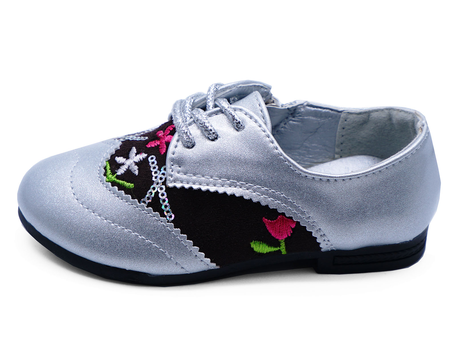 kids silver pumps