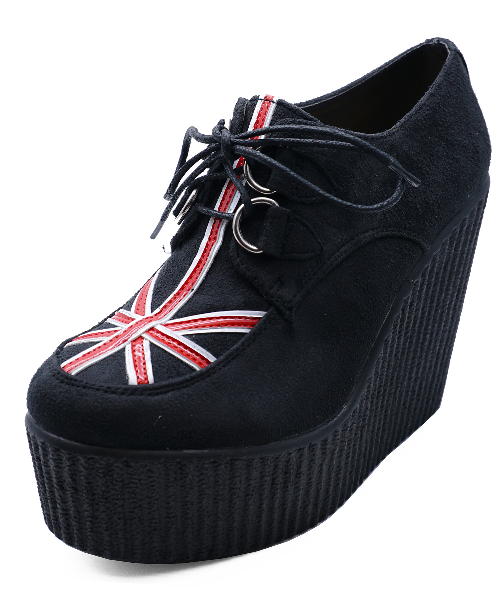 black wedge loafers uk