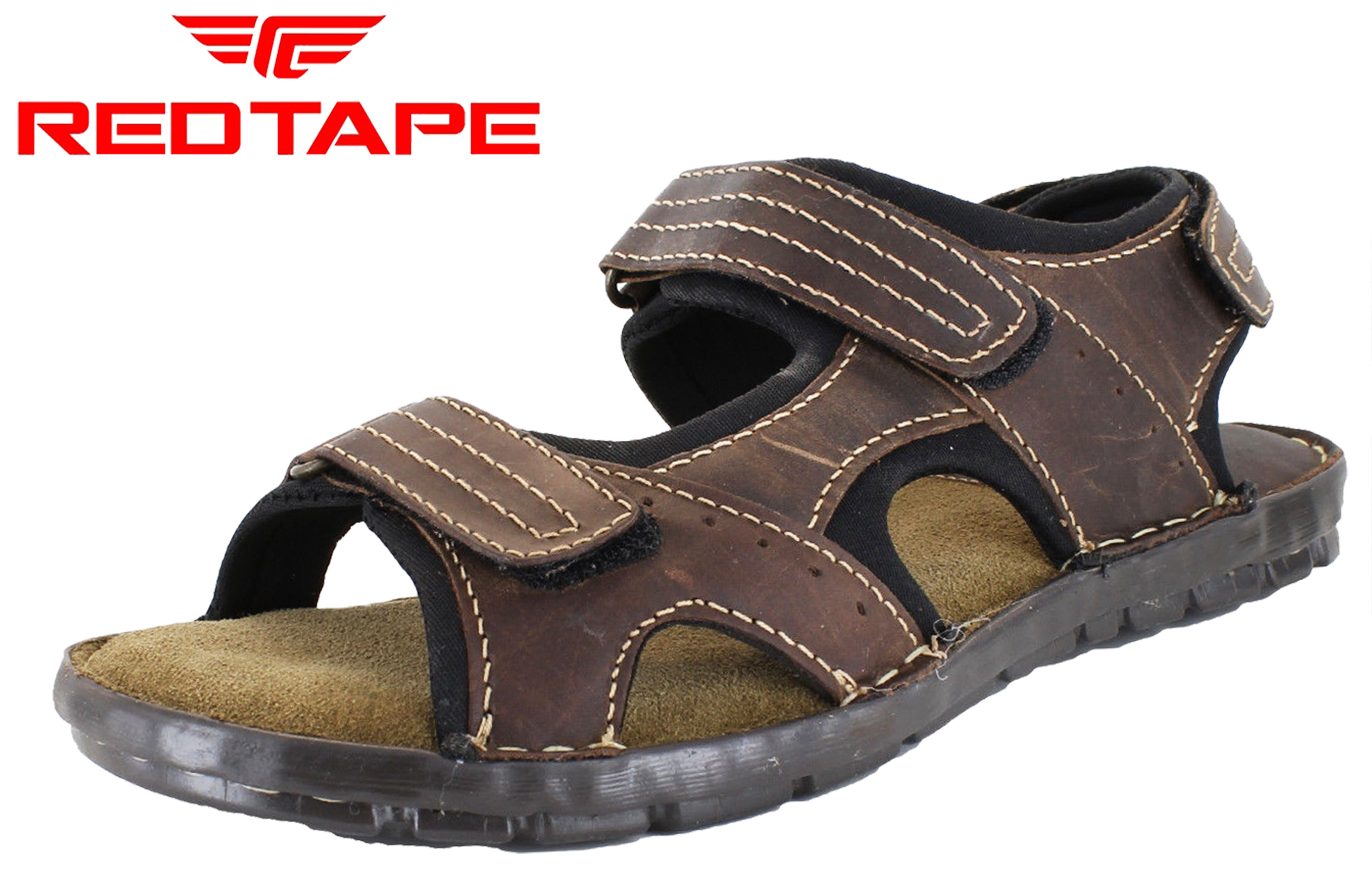 red tape men's leather sandals