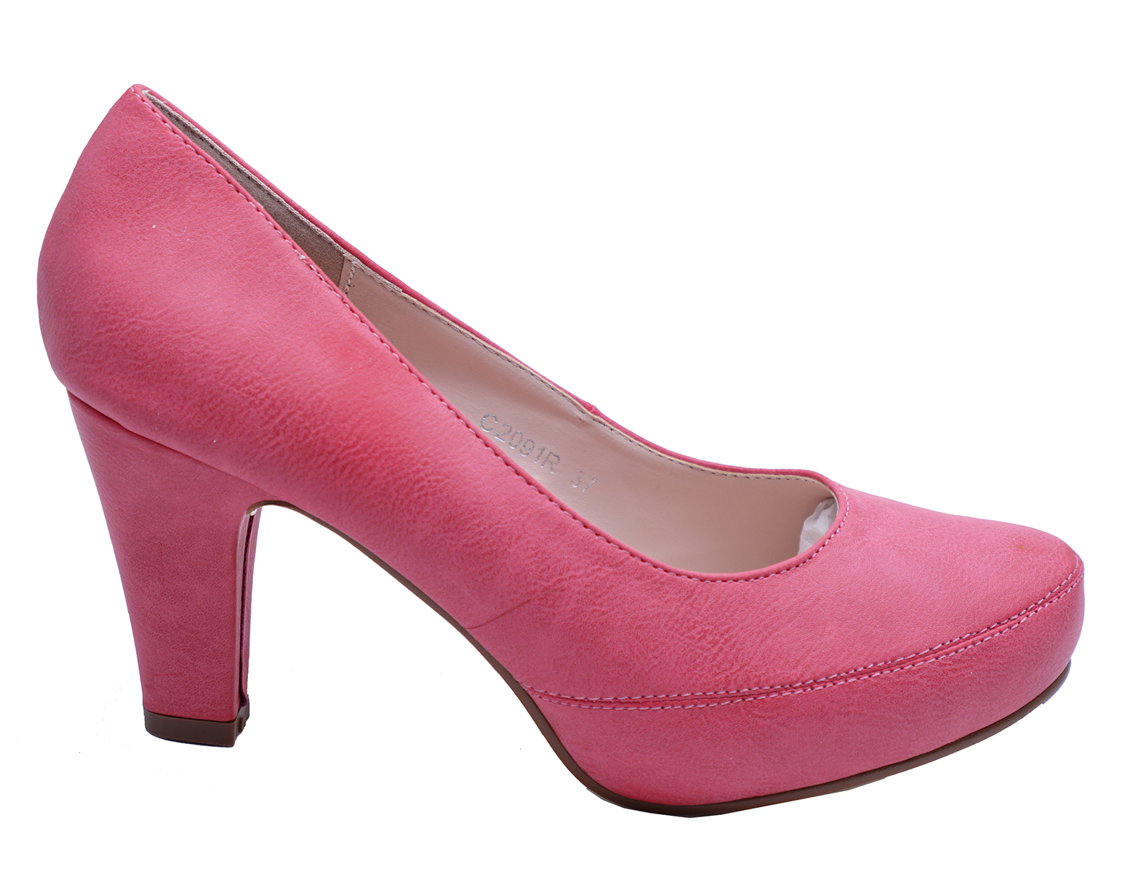 bright pink low heel shoes