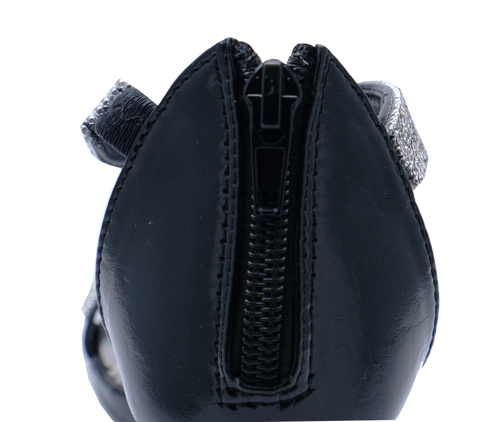 Black dress sandals with diamante embellishments