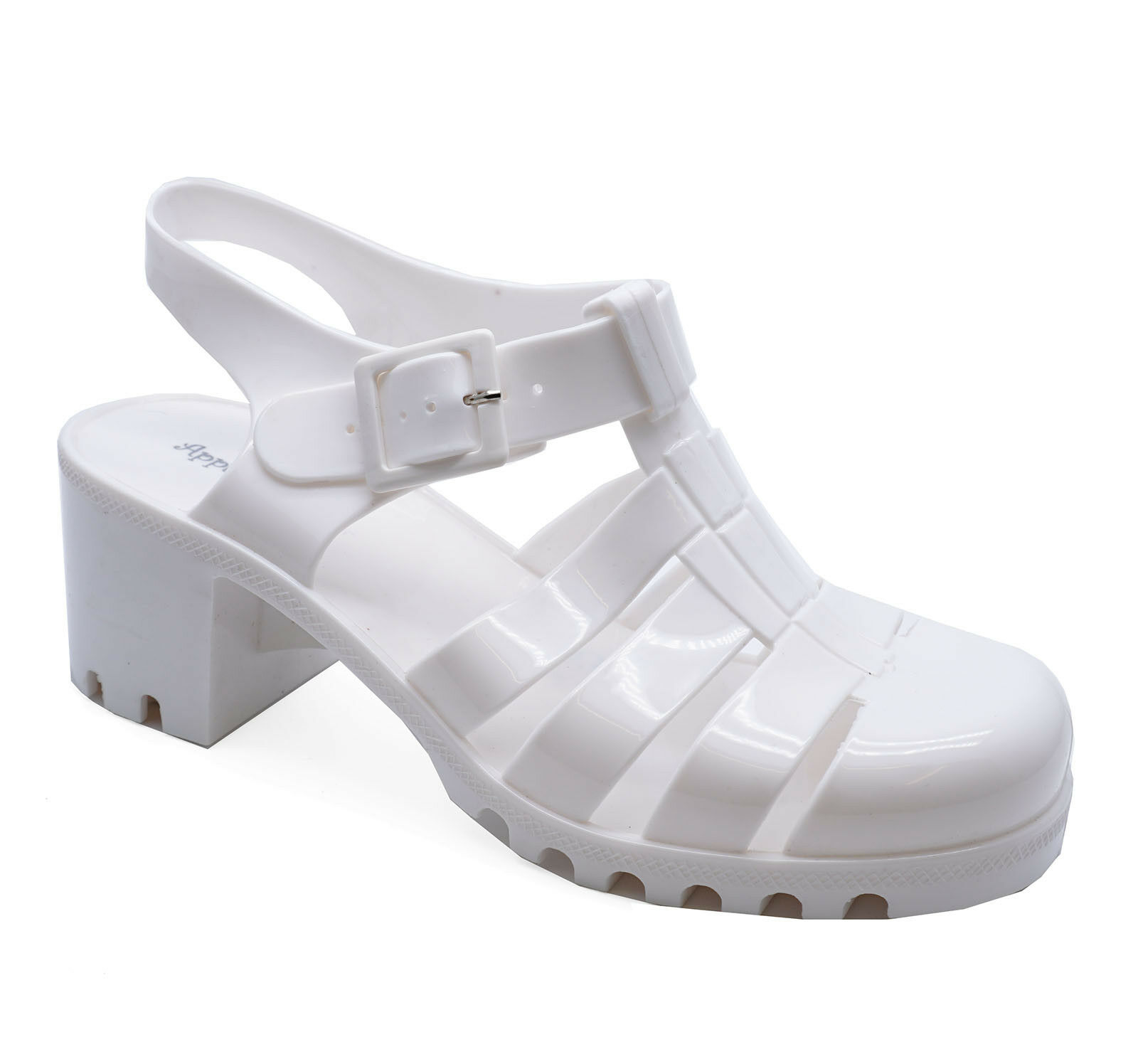 white jelly sandals womens