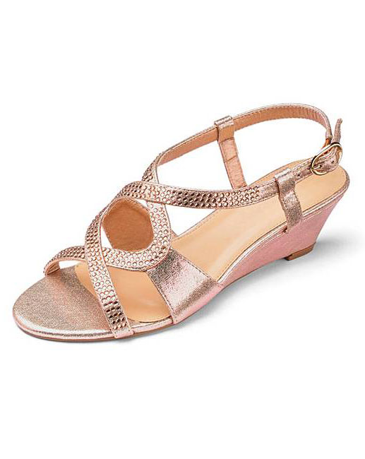 low wedge gold sandals