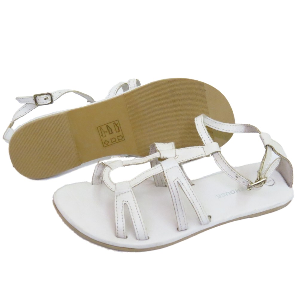 white flat sandals amazon