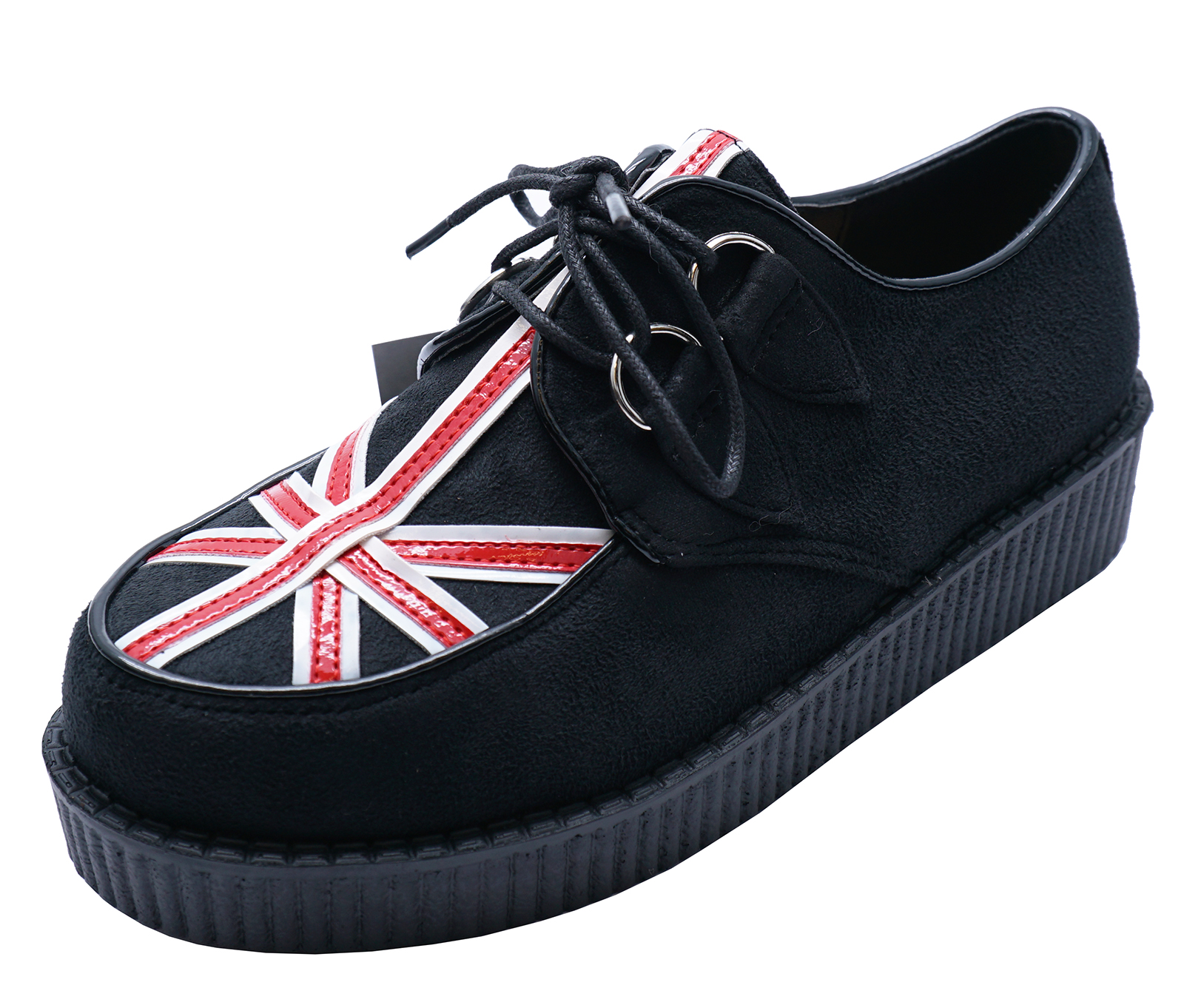 WOMENS FLAG LACE-UP CREEPER BROGUES 