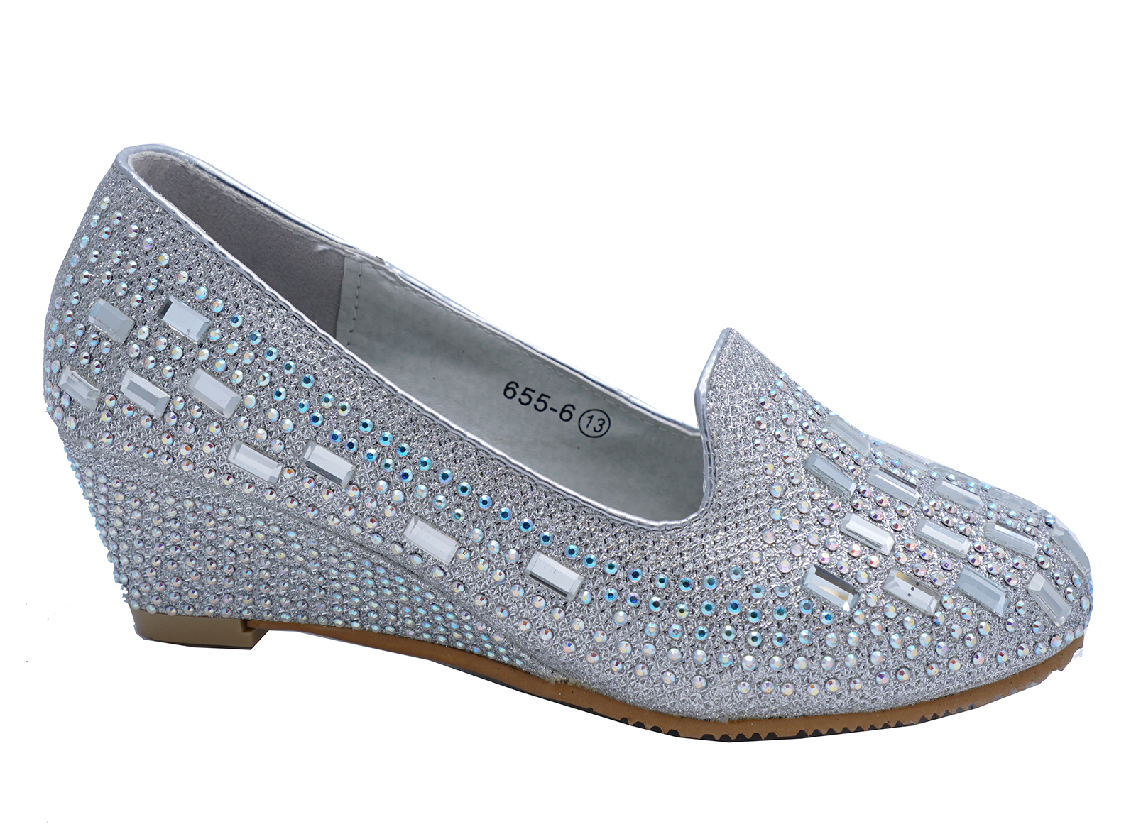 silver evening wedges