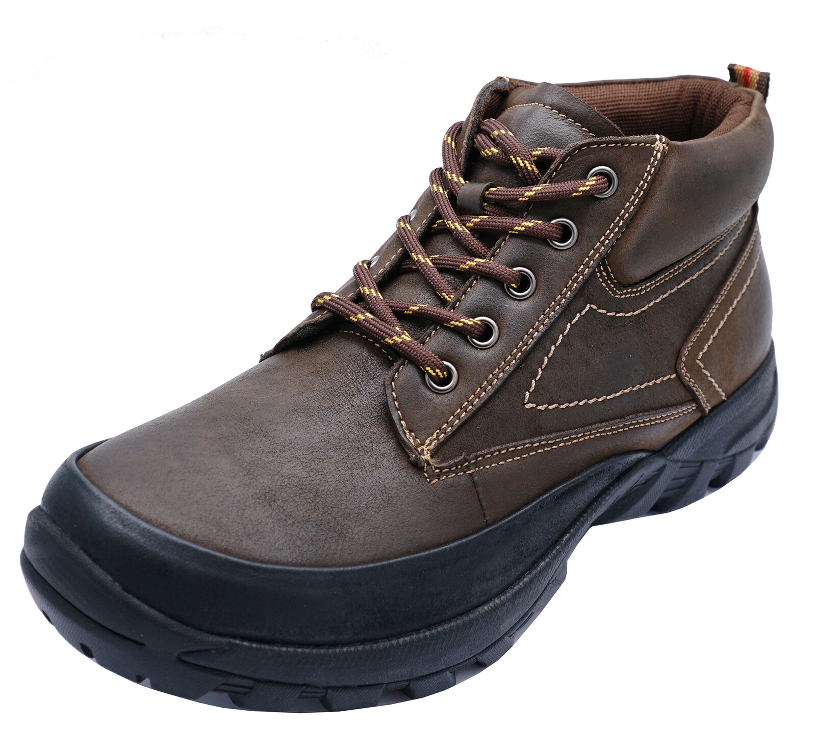 MENS BROWN LEATHER COTSWOLD LACE-UP HIKING TRAIL ANKLE BOOTS SHOES ...