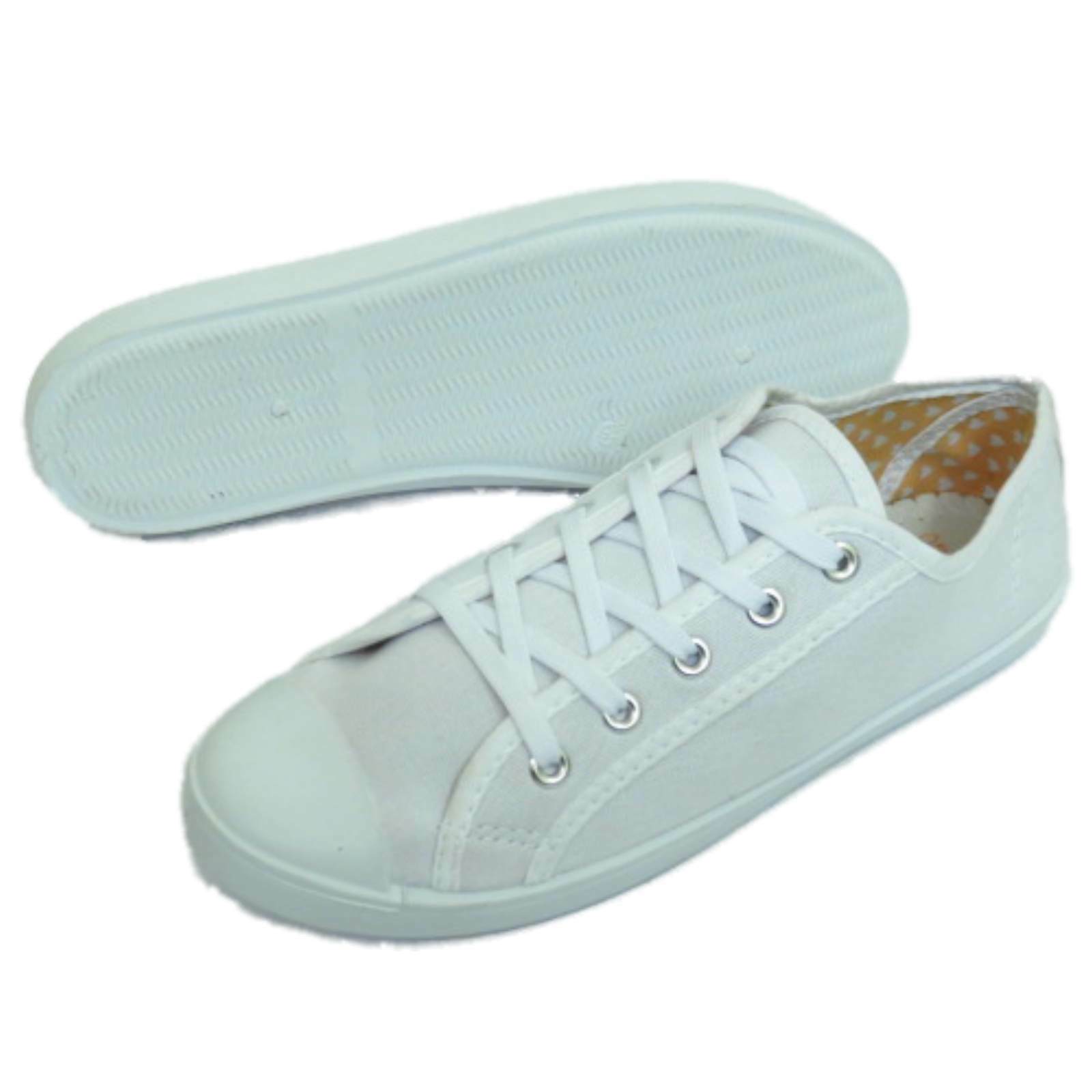 white canvas plimsolls ladies