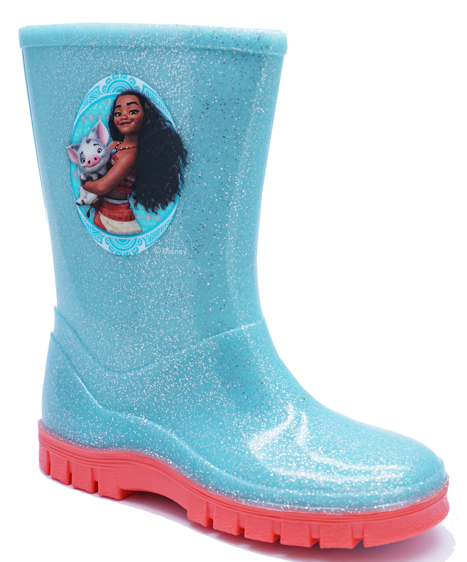 GIRLS BLUE MOANA DISNEY WELLIES WELLINGTONS RAIN SPLASH SCHOOL BOOTS ...