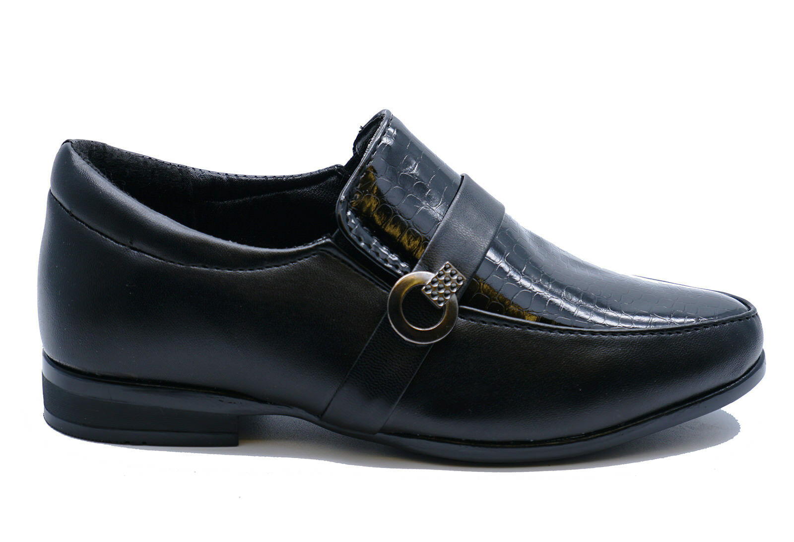 BOYS KIDS JUNIOR BLACK SCHOOL SLIPON SMART WEDDING