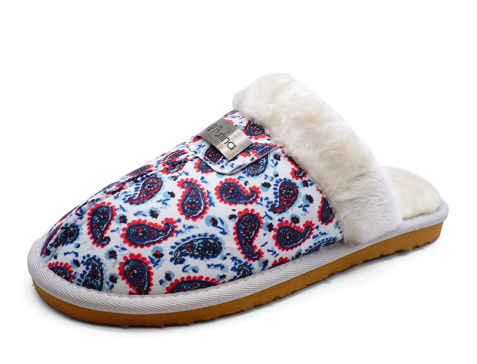 WOMENS DAISY FUR-LINED SLIP-ON SLIPPERS MULES LUXURY GIFT SLIDER INDOOR SHOES 3