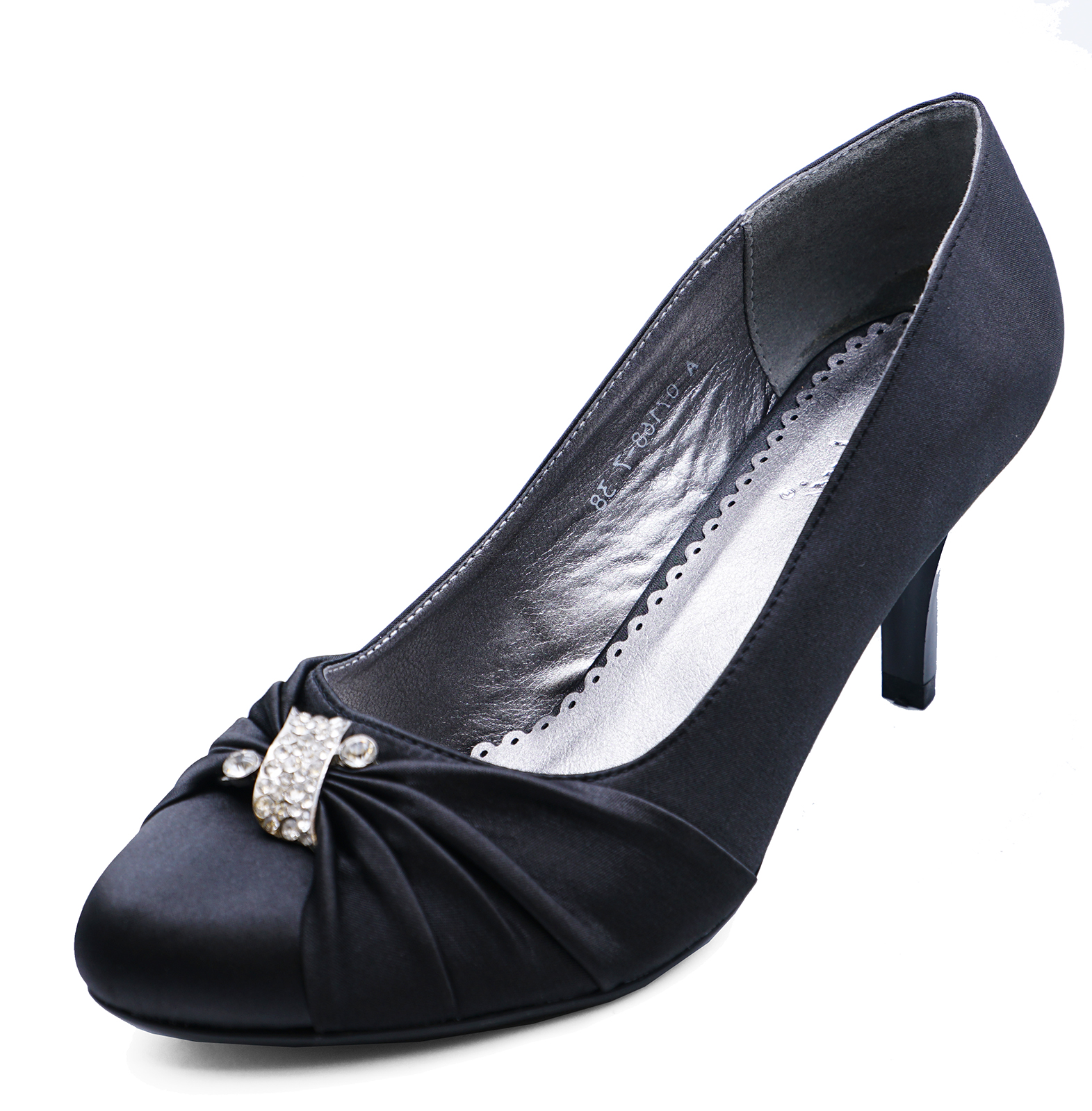 WOMENS BLACK SATIN BRIDAL BRIDESMAID WEDDING PARTY PROM