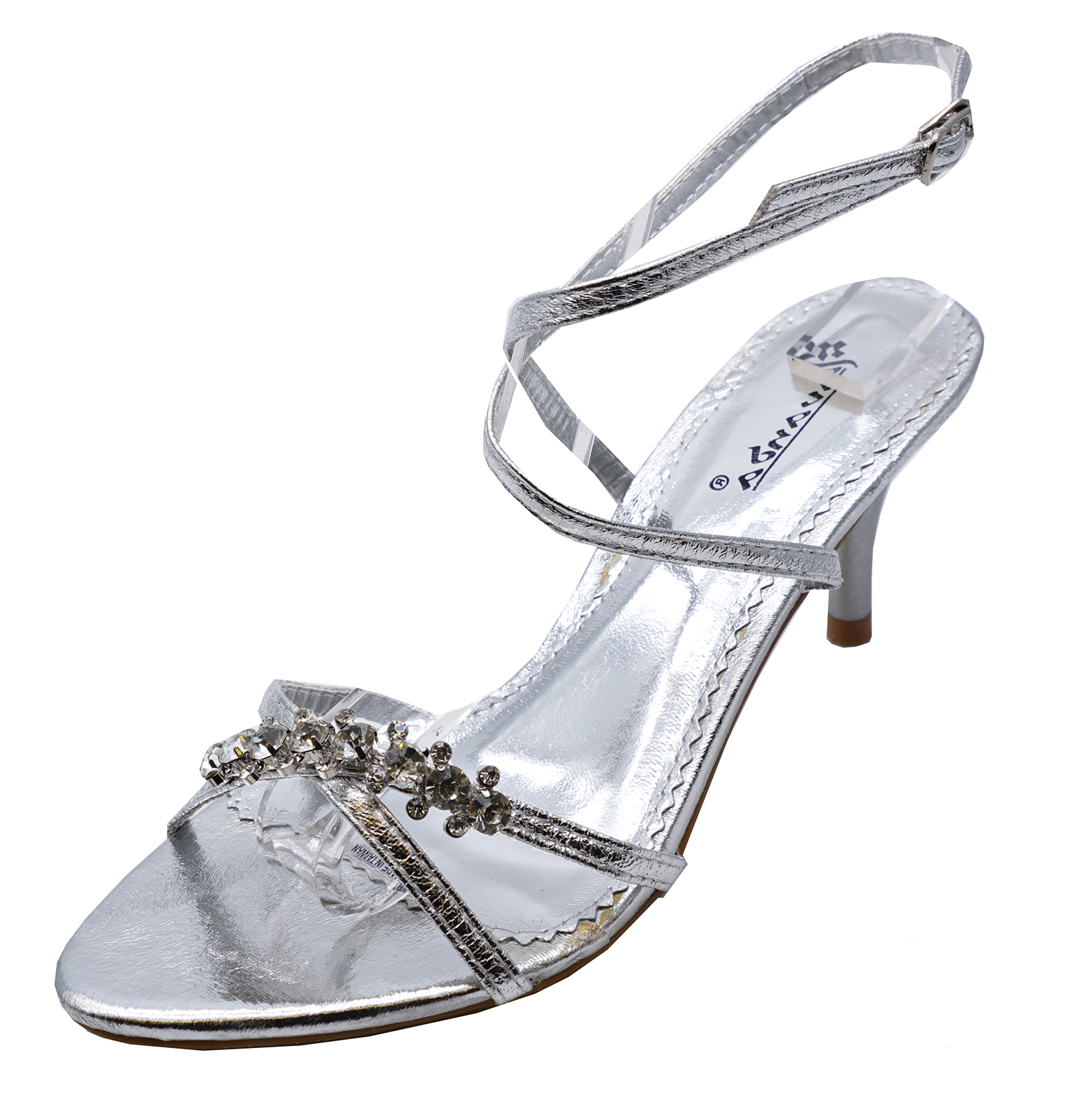 silver diamante shoes uk