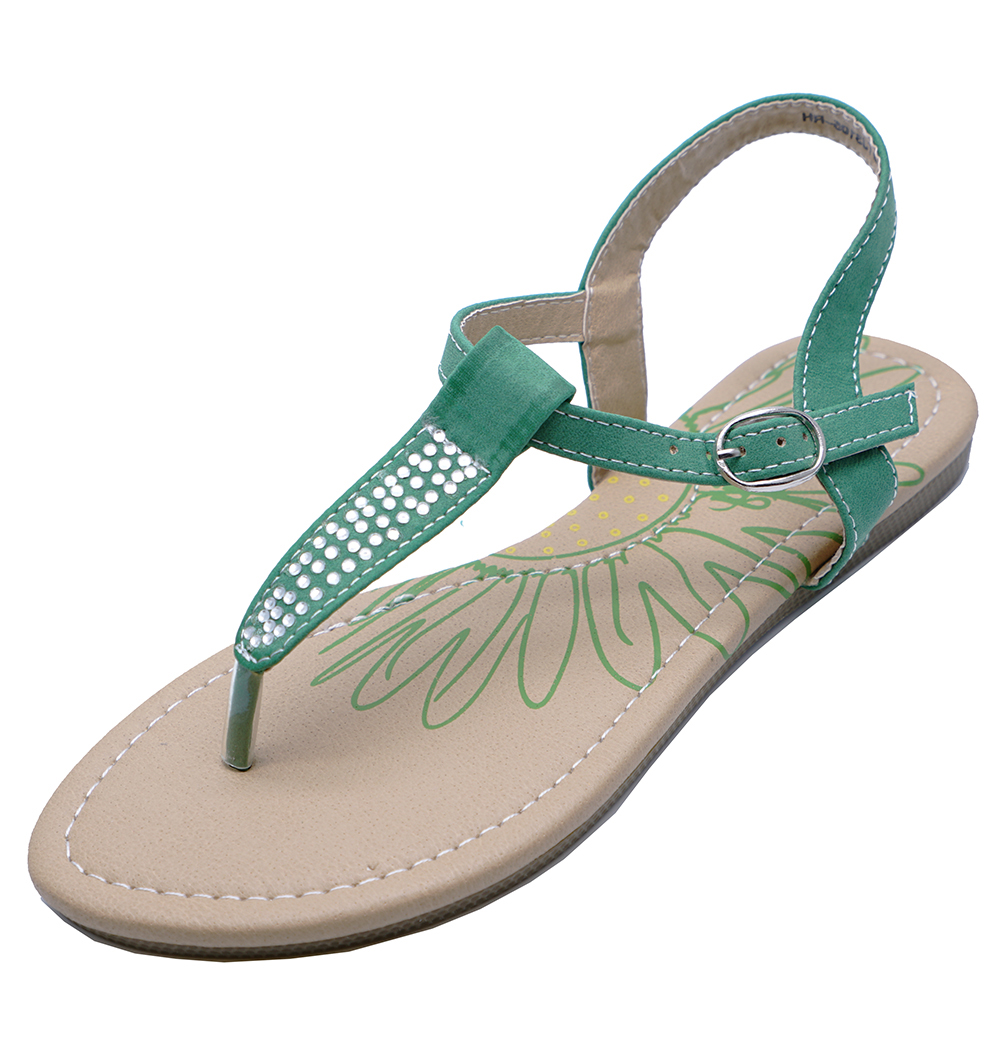 KIDS GIRLS CHILDRENS FLAT GREEN DIAMANTE COMFY SUMMER SANDALS SHOES SIZES 12-5 | eBay