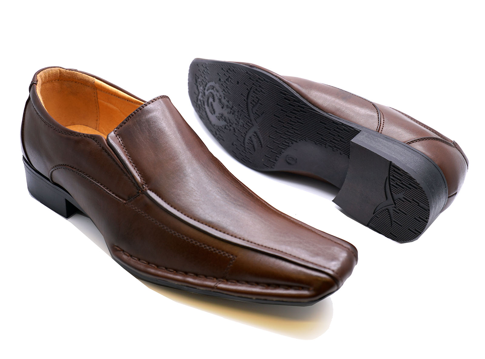 Brown slip on shoes