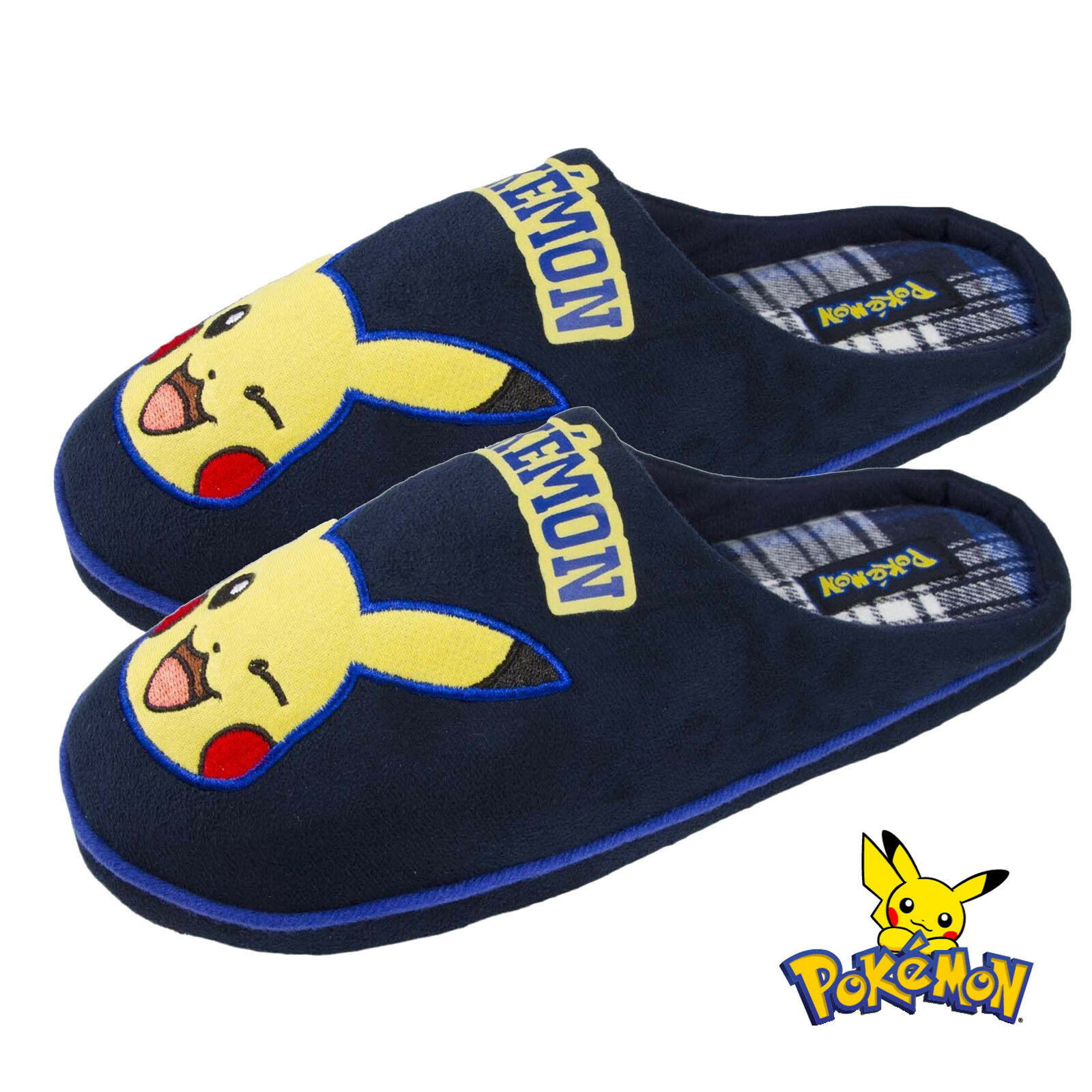 Mens Pokemon Slippers Pikachu Comfort Mules Novelty Indoort Shoes Gift Boys Size