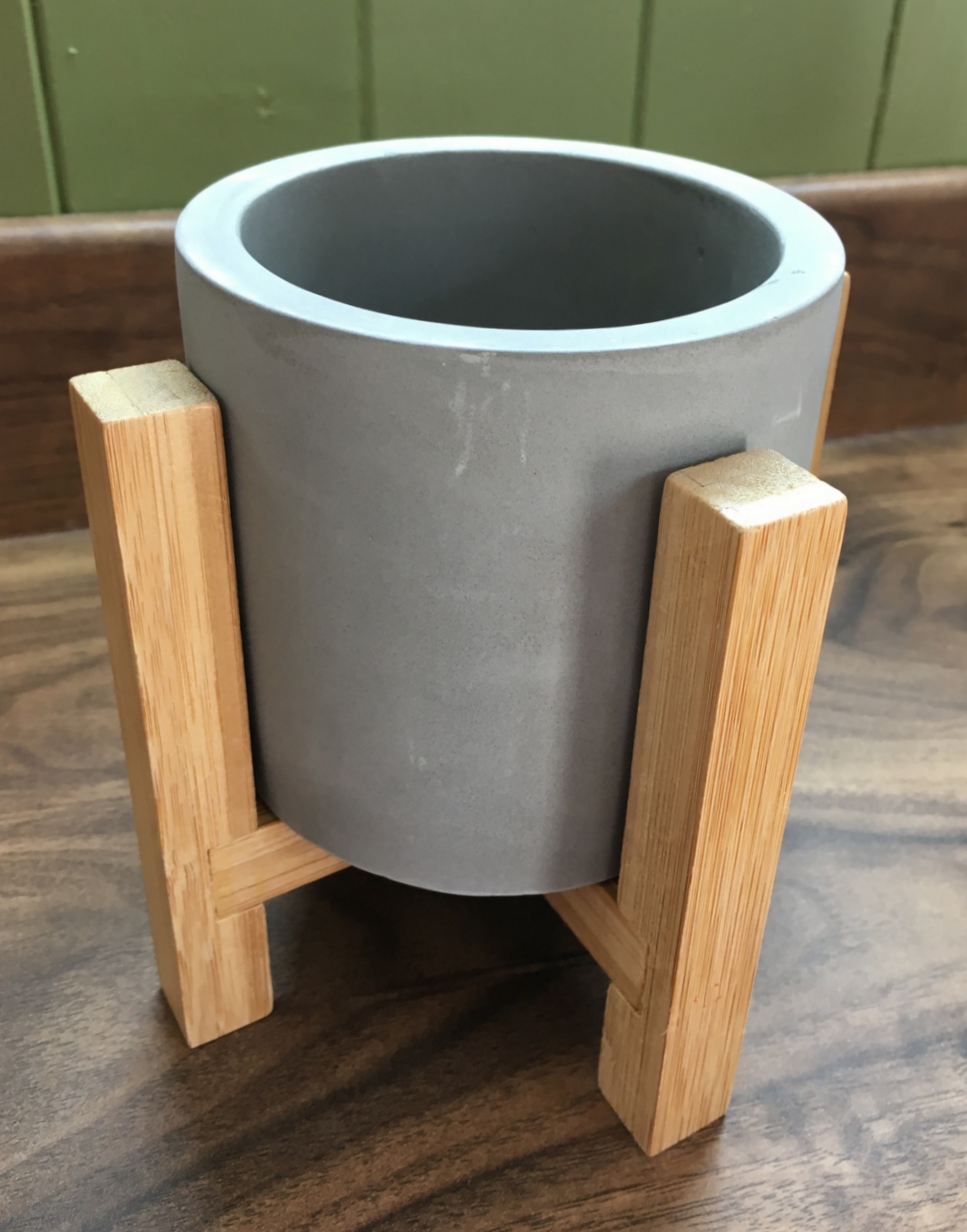 15cm Indoor Plant Pot Stand Natural Grey Cement Holder 10cm Pot Planter