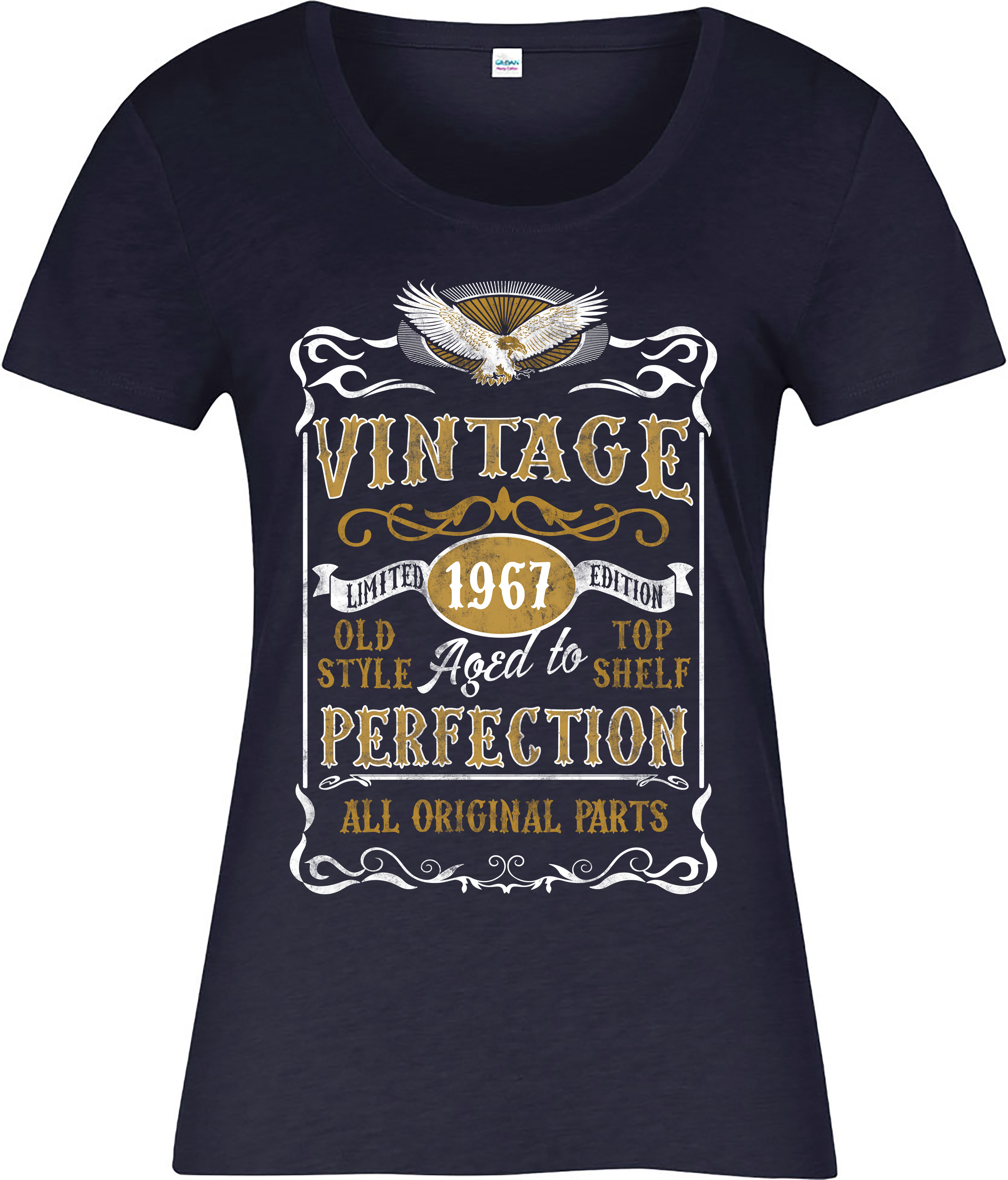 Made in 1967 Vintage Ladies T-Shirt. Born 1967 50th Year Birthday Age ...