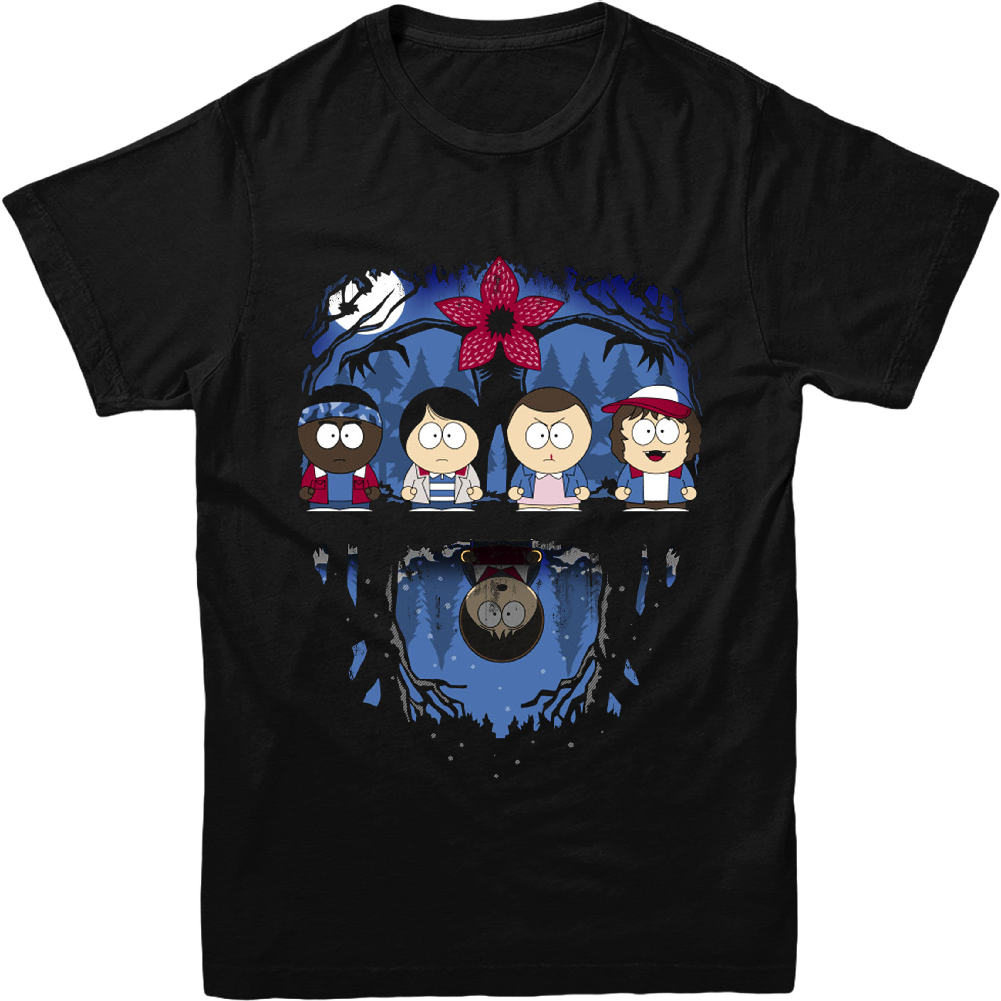 Stranger Things T-Shirt, South Park spoof T-Shirt, InspiRed Design Top ...