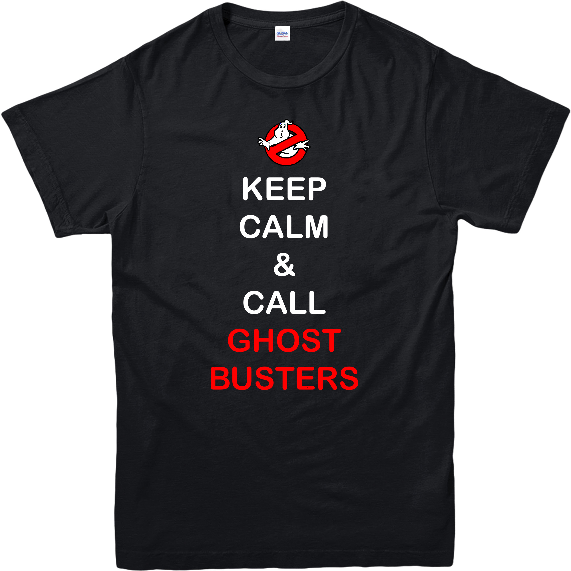 Keep Calm and Call Ghostbusters Adult T-shirt, Funny Slogan Spoof Tee ...