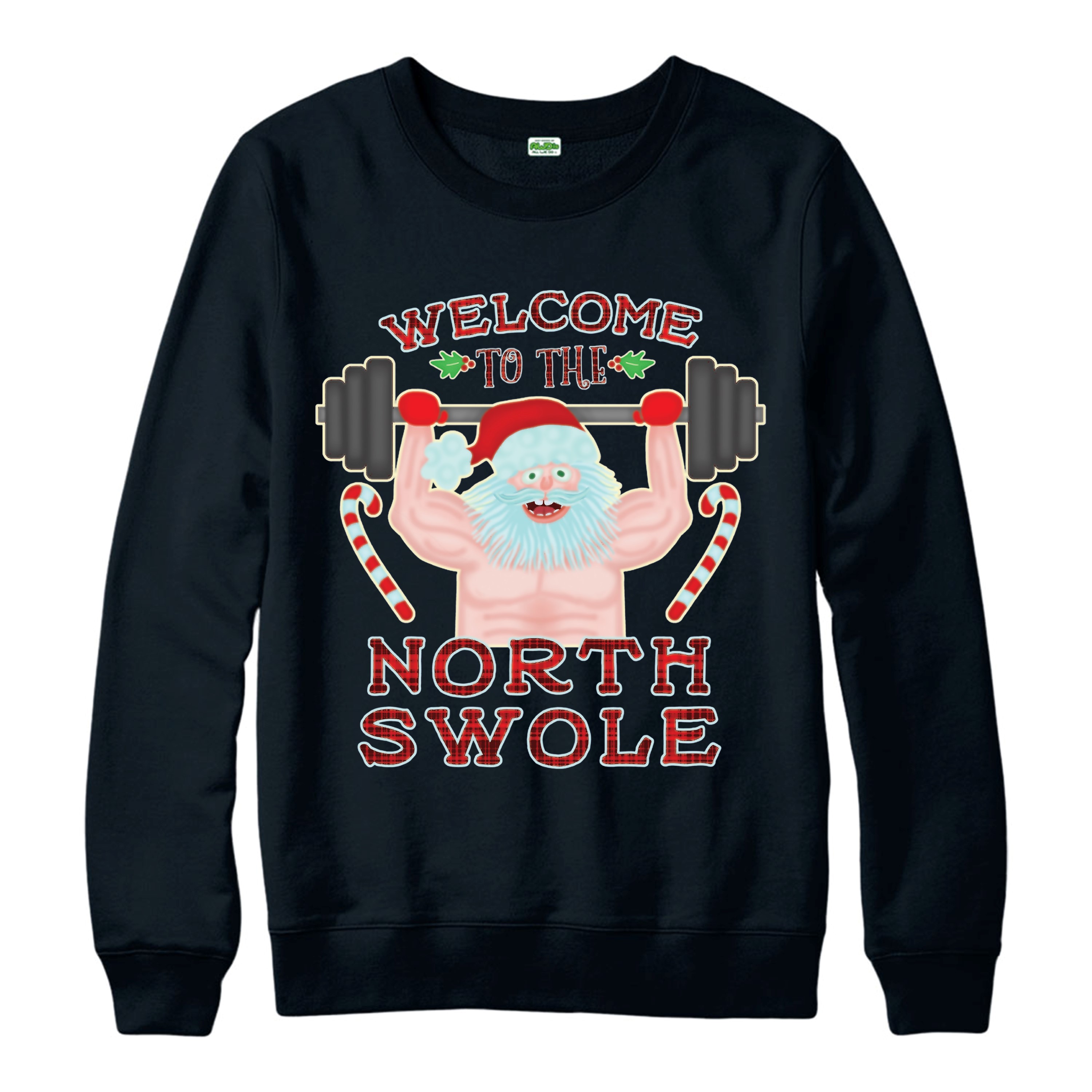 Santa Christmas Jumper, Bodybuilding Weightlifting Xmas Adult & Kids