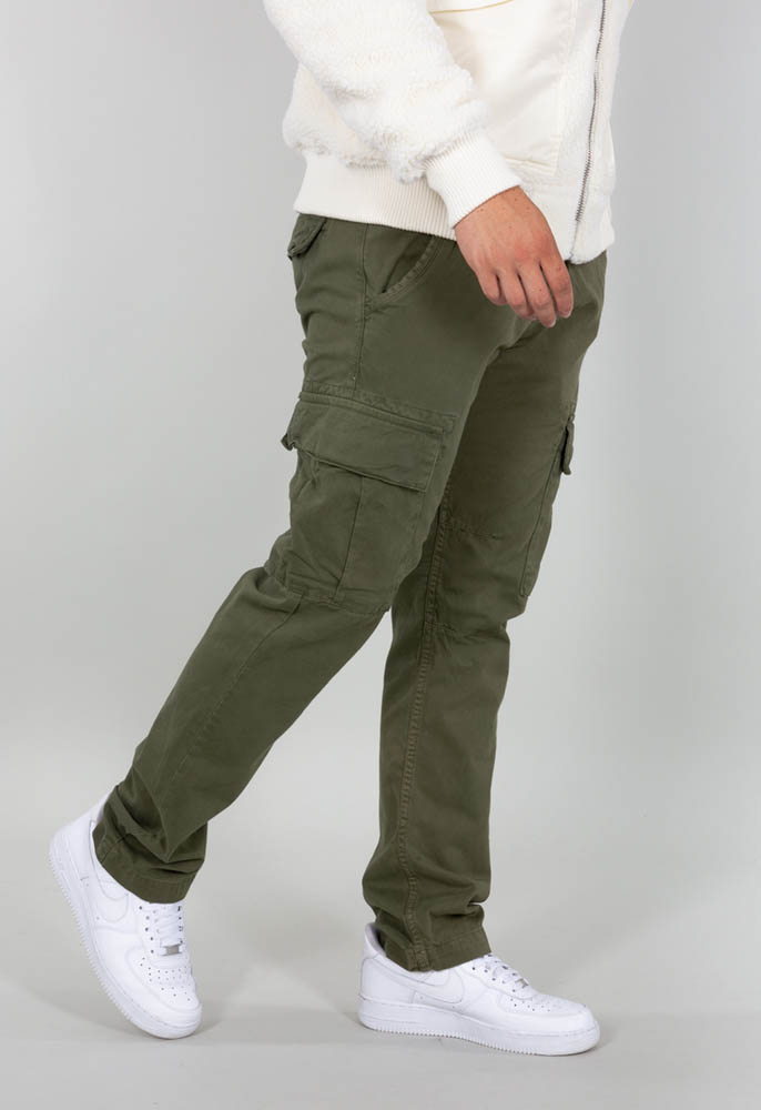 Alpha Industries Mens Cargo Pant Agent Slim Fitted Logo Trousers in Dark  Olive | eBay