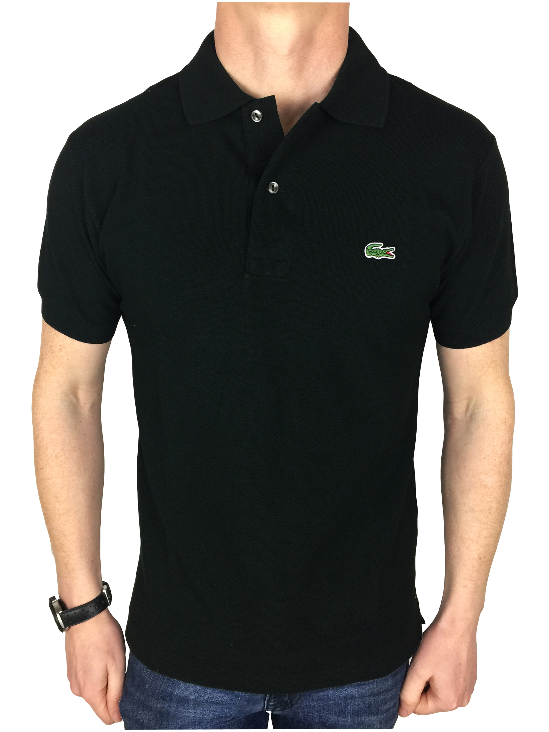 Lacoste Mens S/S Logo Polo Shirt in Black, BNWT, RRP |