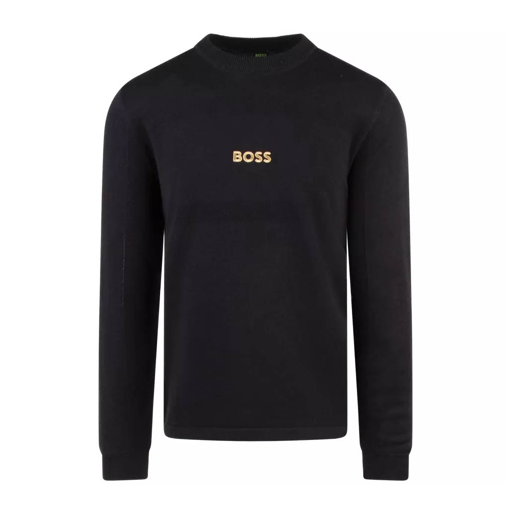 Black and gold hugo deals boss jumper