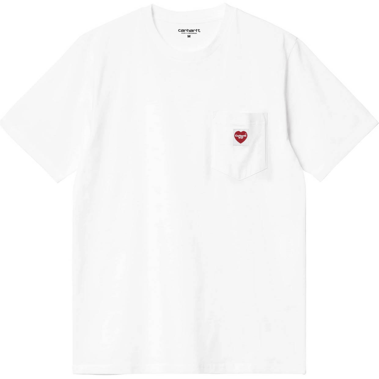 Carhartt Mens T-Shirt Wip Pocket Heart Light Cotton Crew Tee in White / Red - Picture 4 of 6