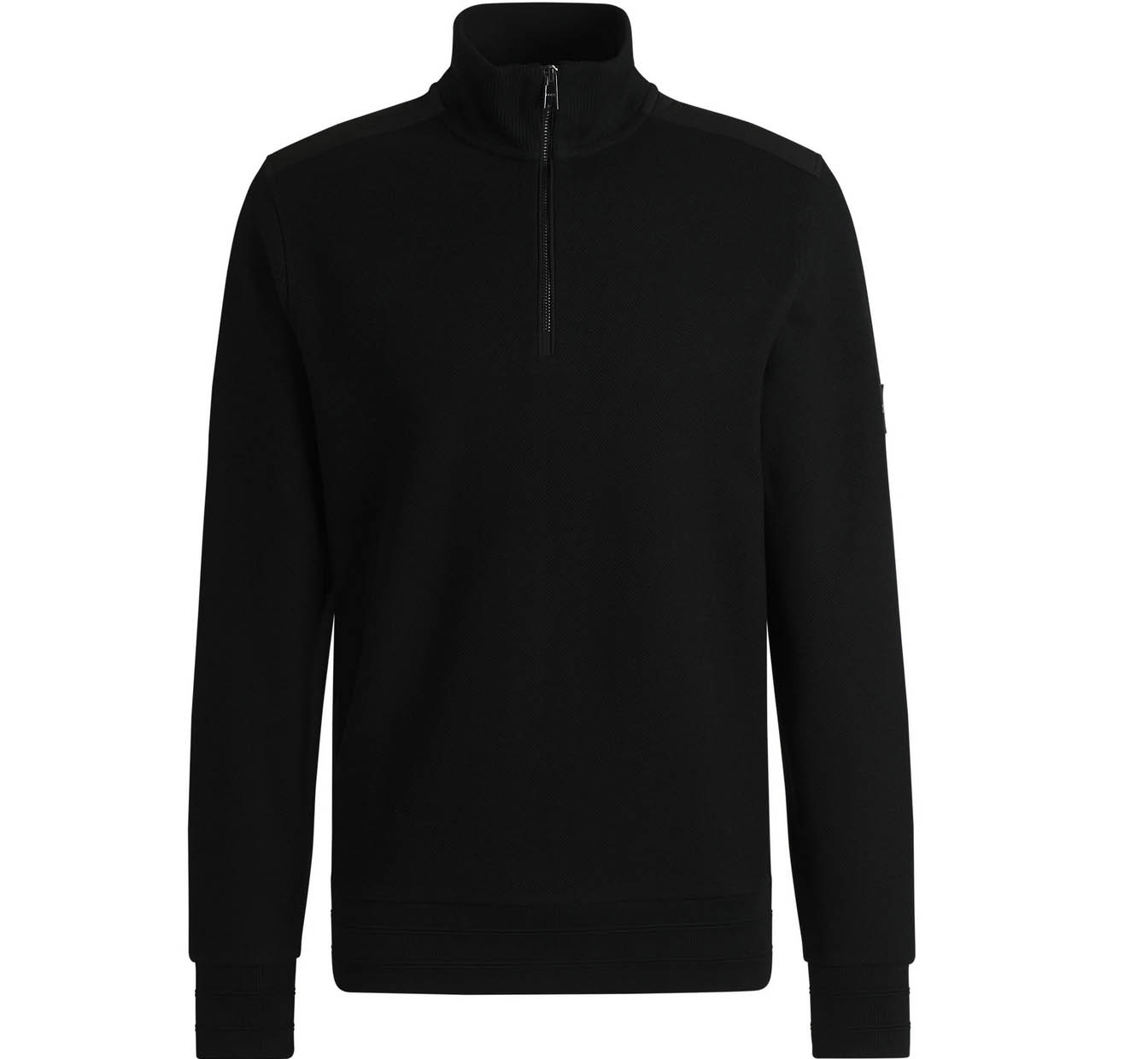 Hugo Boss Mens Sweatshirt BOSS H Sidney Mercerised 1/4 Zip Jumper in Black - Picture 8 of 8