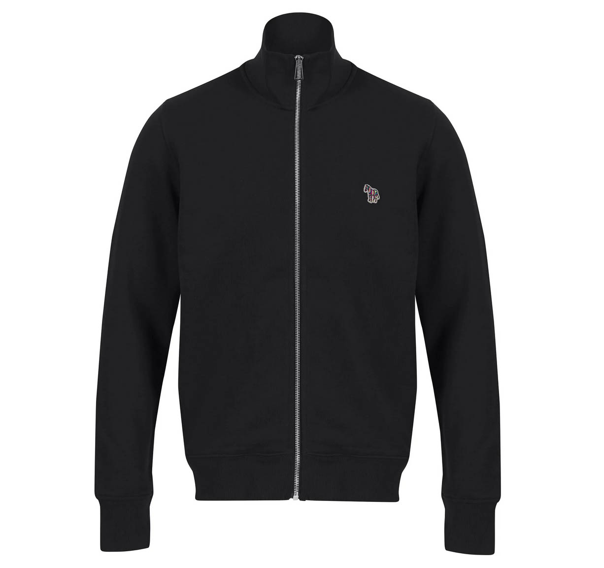 Paul Smith para hombre insignia de cebra con cremallera completa cuello embudo algodón pista top negro - Imagen 7 de 9