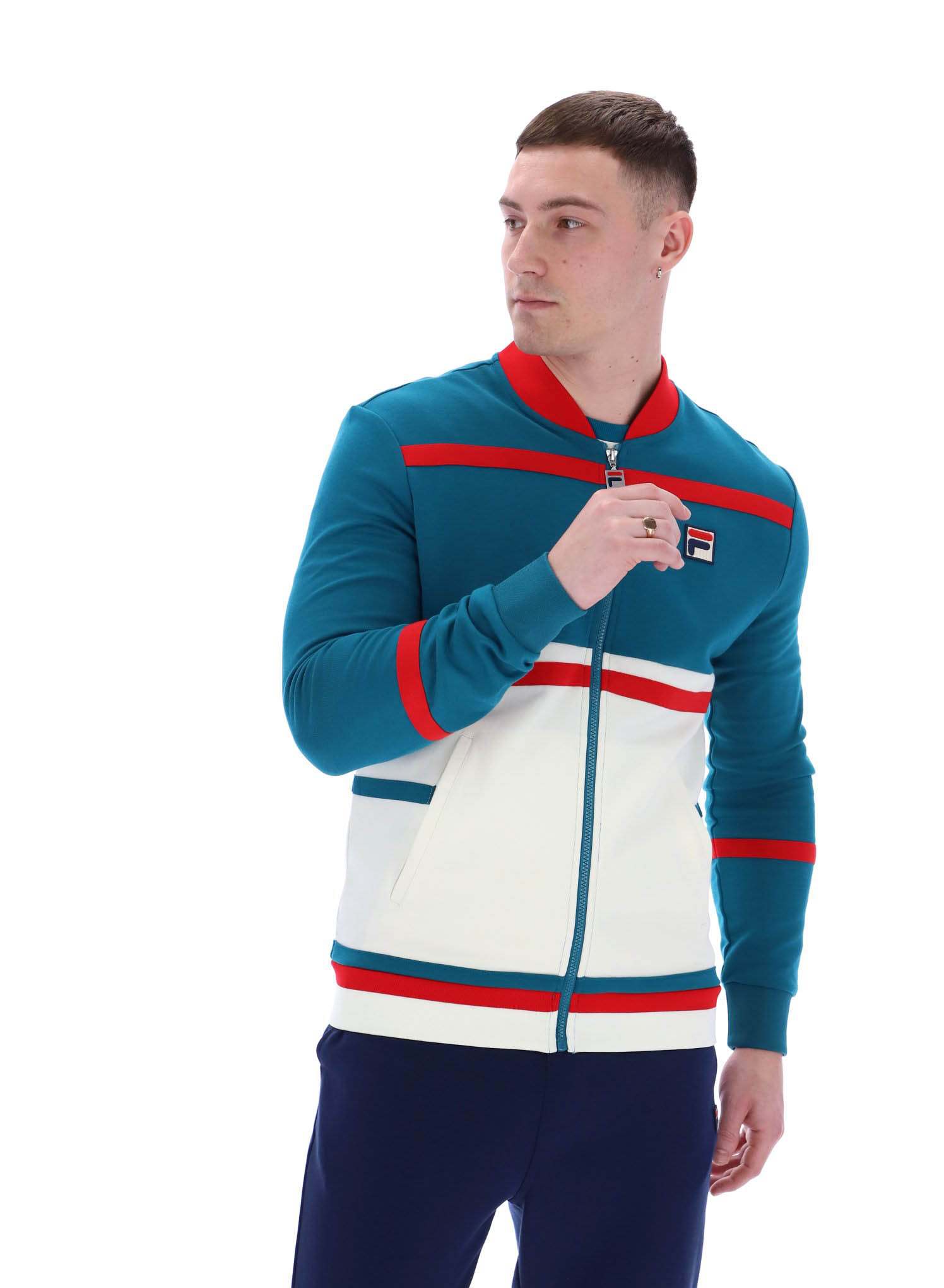 Fila Vintage Trainingsjacke FILA Stefan Archive Track Top Deep Lagoon/Red/Gardenia - Bild 8 von 10