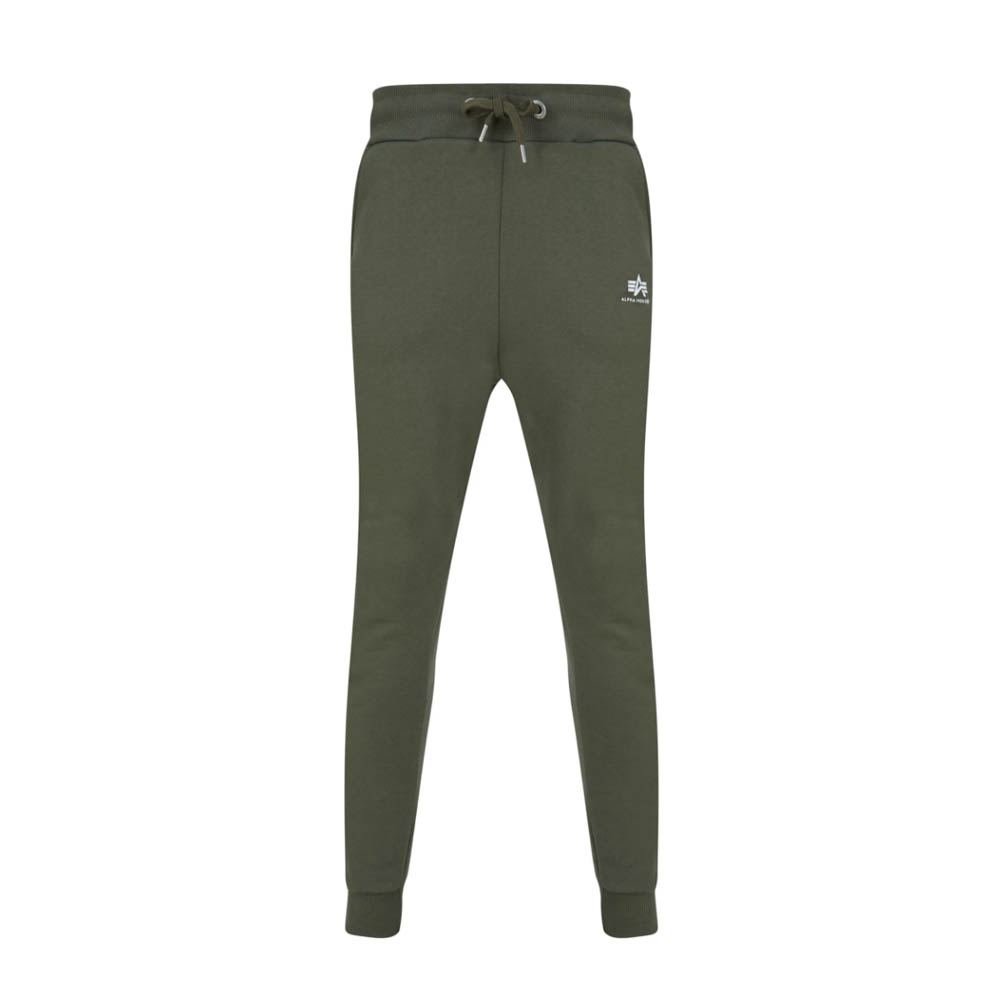 Alpha Industries Men\'s Joggers Green | Olive Cotton Branded Logo eBay Fitted in Dark