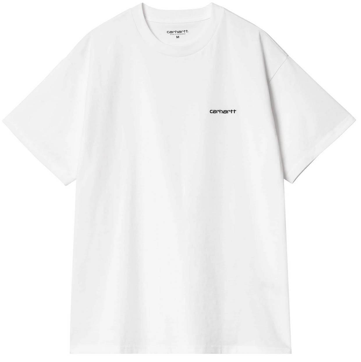 Camiseta Carhartt Para Hombres WIP Escritura Bordado Logo Cuello Redondo Camiseta en Blanco/Negro - Imagen 7 de 7
