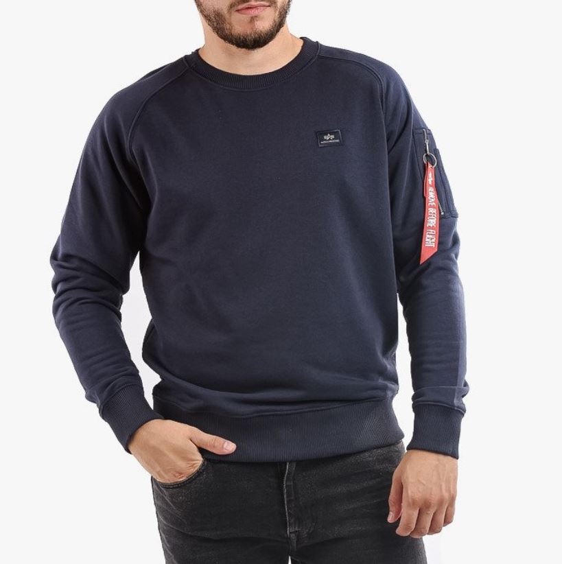 Alpha Industries Herren Sweatshirt X Fit Sweat Pullover in Rep Blau - Bild 8 von 9