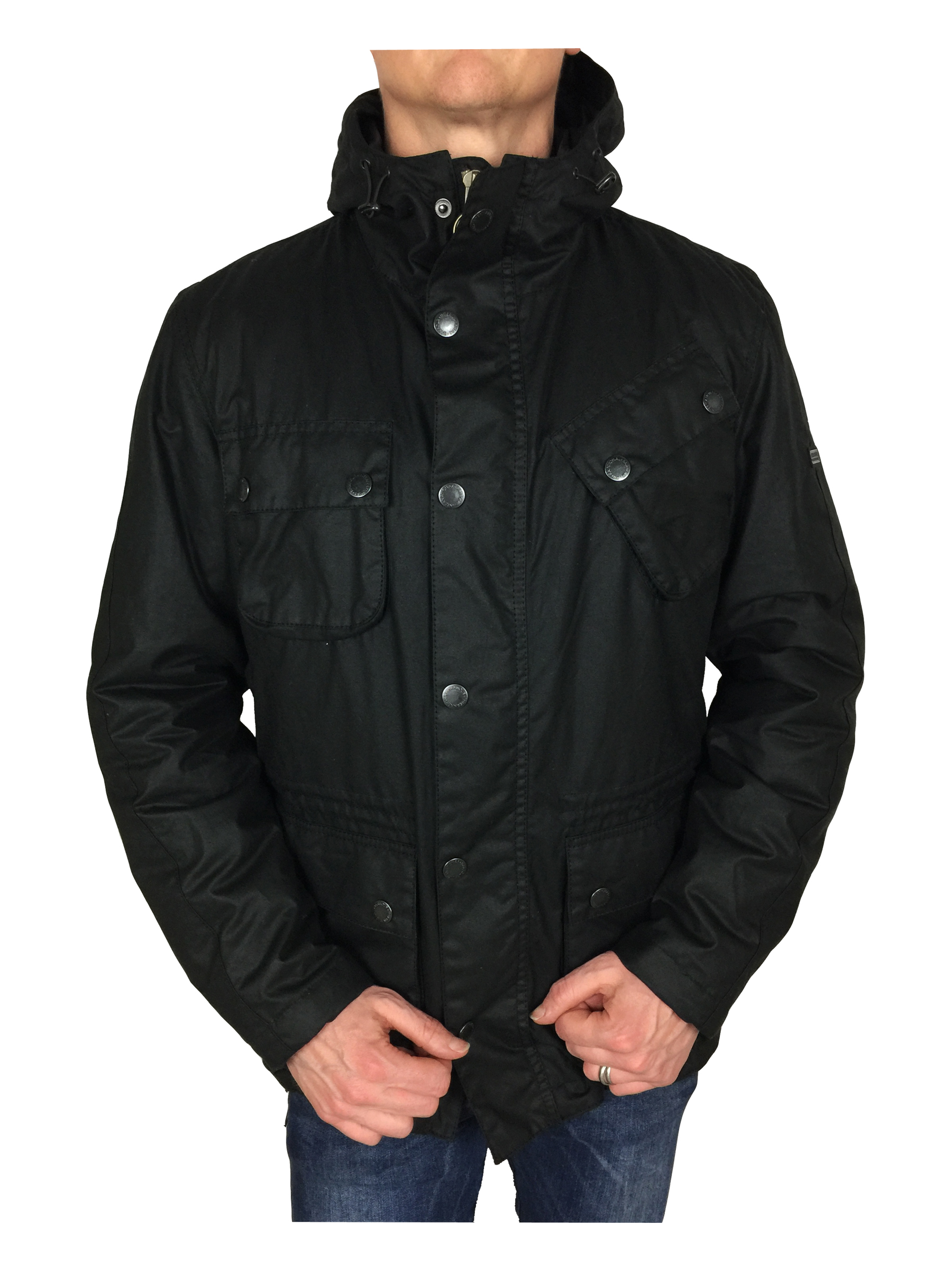 Barbour International Mens V Tech Wax Jacket in Black | eBay
