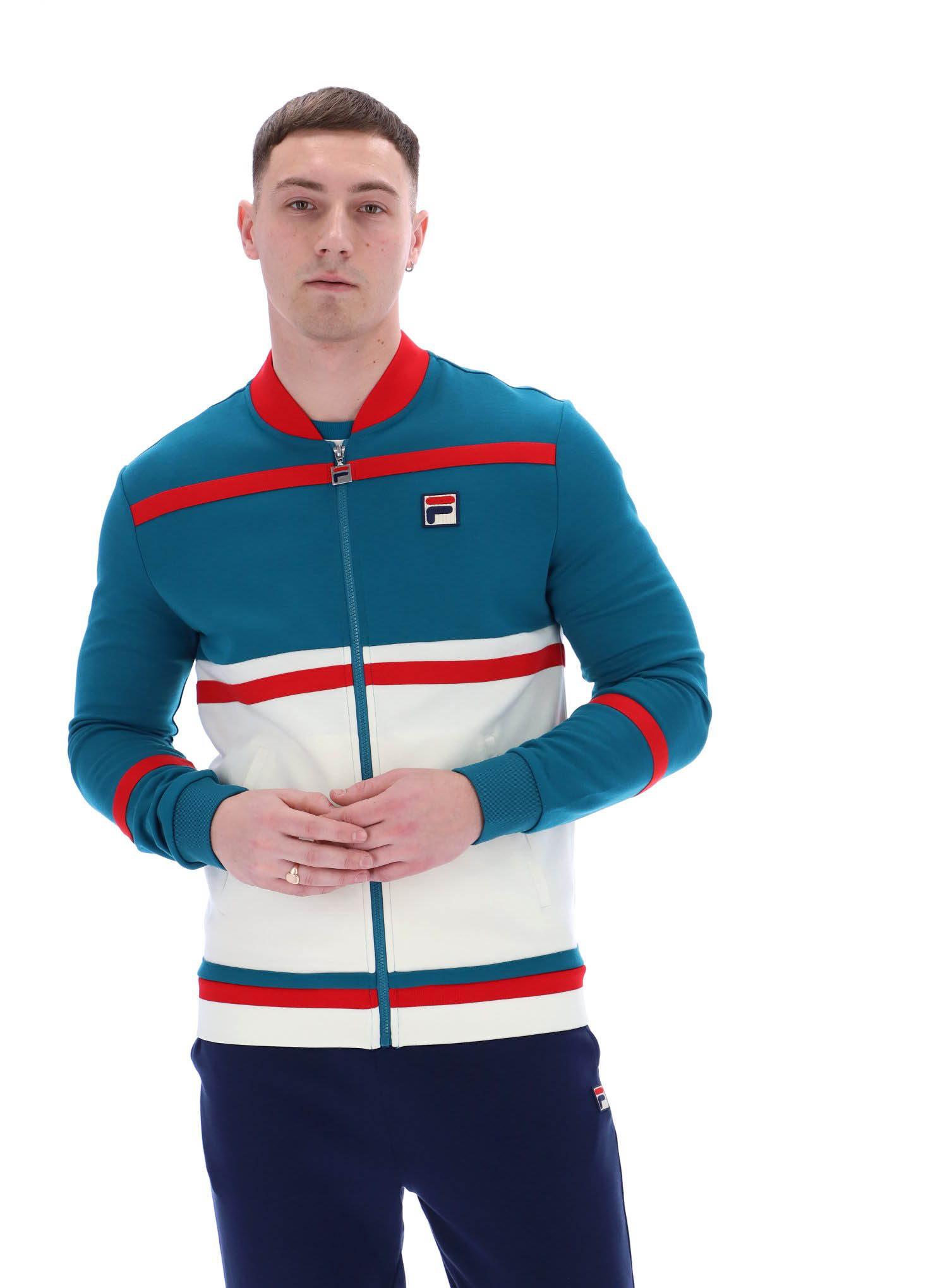 Fila Vintage Trainingsjacke FILA Stefan Archive Track Top Deep Lagoon/Red/Gardenia - Bild 6 von 10