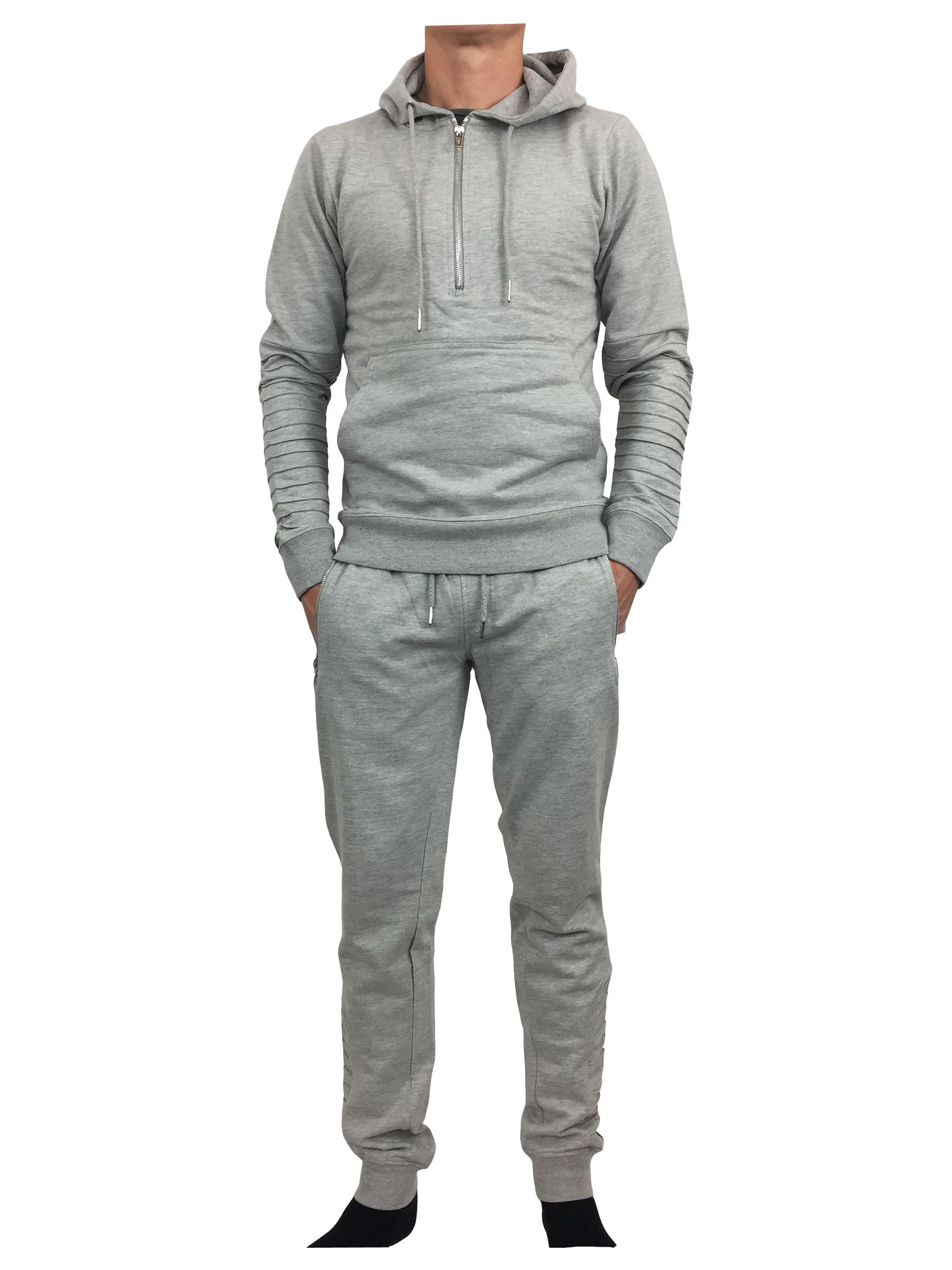 grey ribbed tracksuit