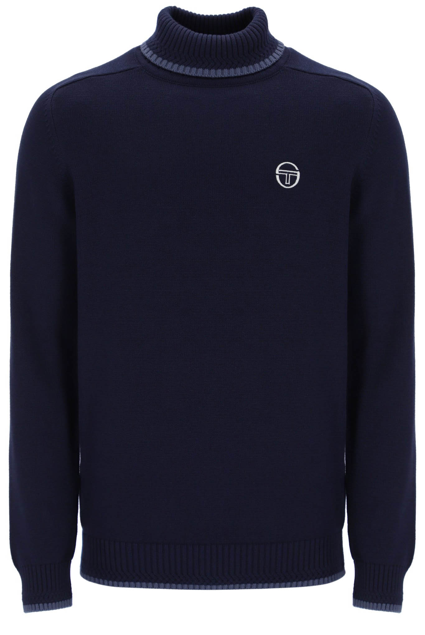 Sergio Tacchini Mens Roll Neck Knit Jumper Caruso in Maritime Blue - Picture 6 of 11