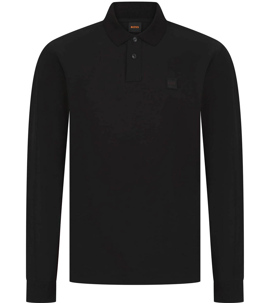 Boss Mens Polo Shirt PE Nylon Hugo Boss Long Sleeved Polo in Black - Picture 5 of 9